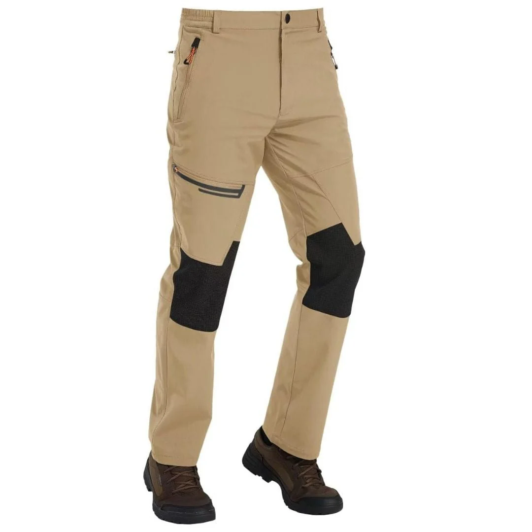 Men's Hiking Fleece Lined Reinforced Knees Softshell Pants