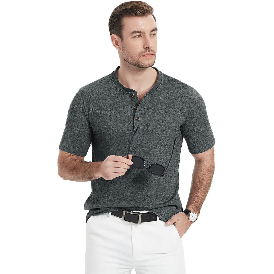 Men's Casual Cotton Henley Shirts