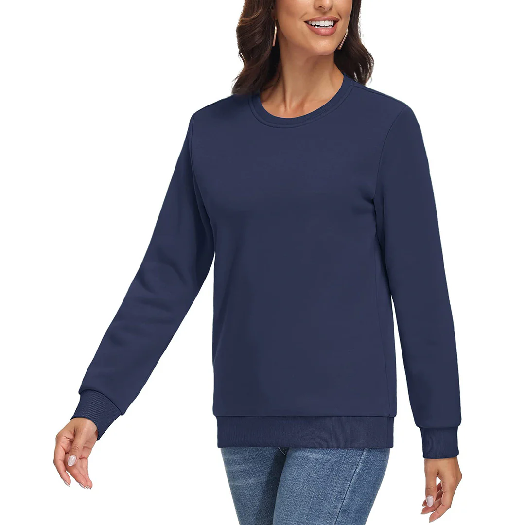 Women's Fleece-Lined Crewneck Casual Sweatshirts
