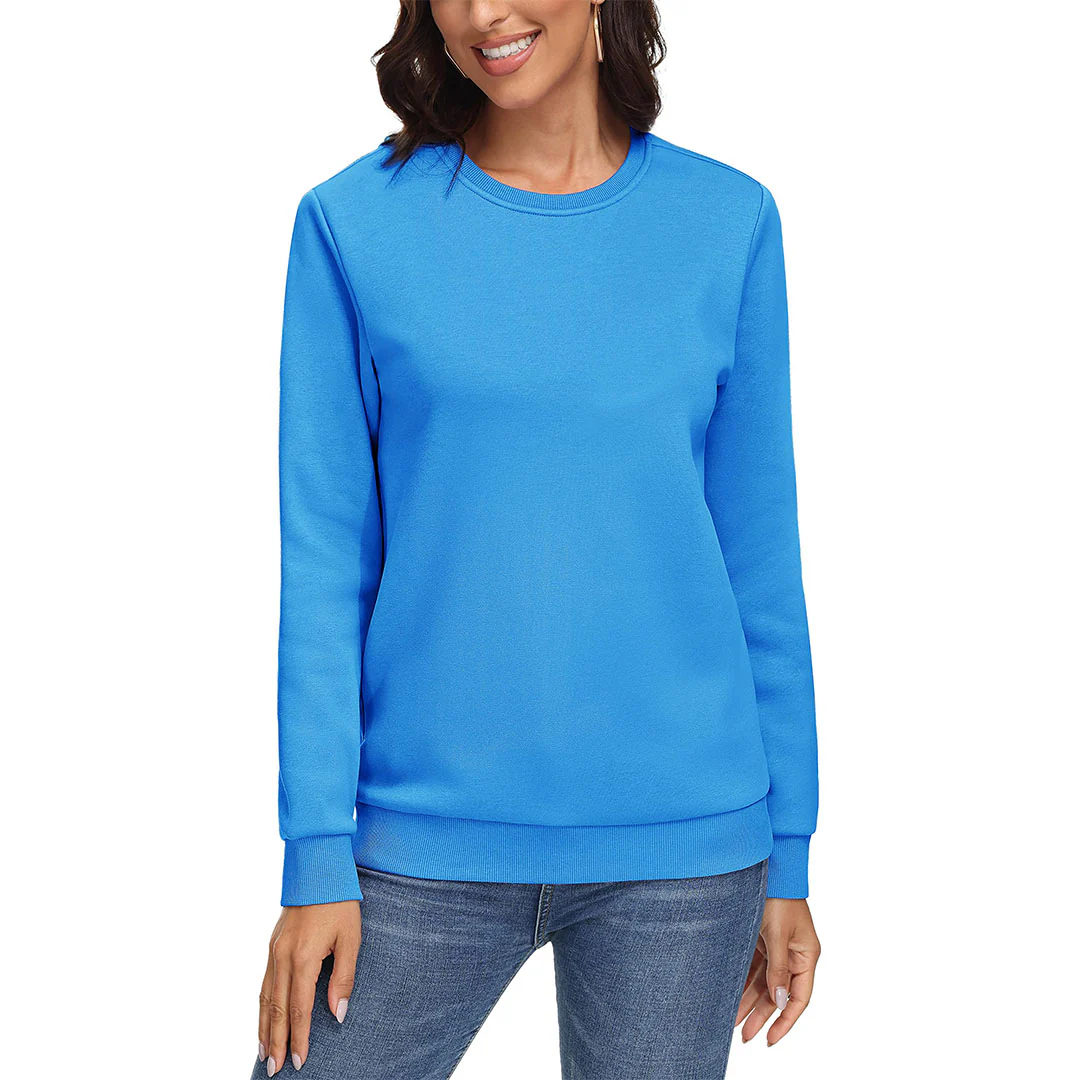 Women's Fleece-Lined Crewneck Casual Sweatshirts