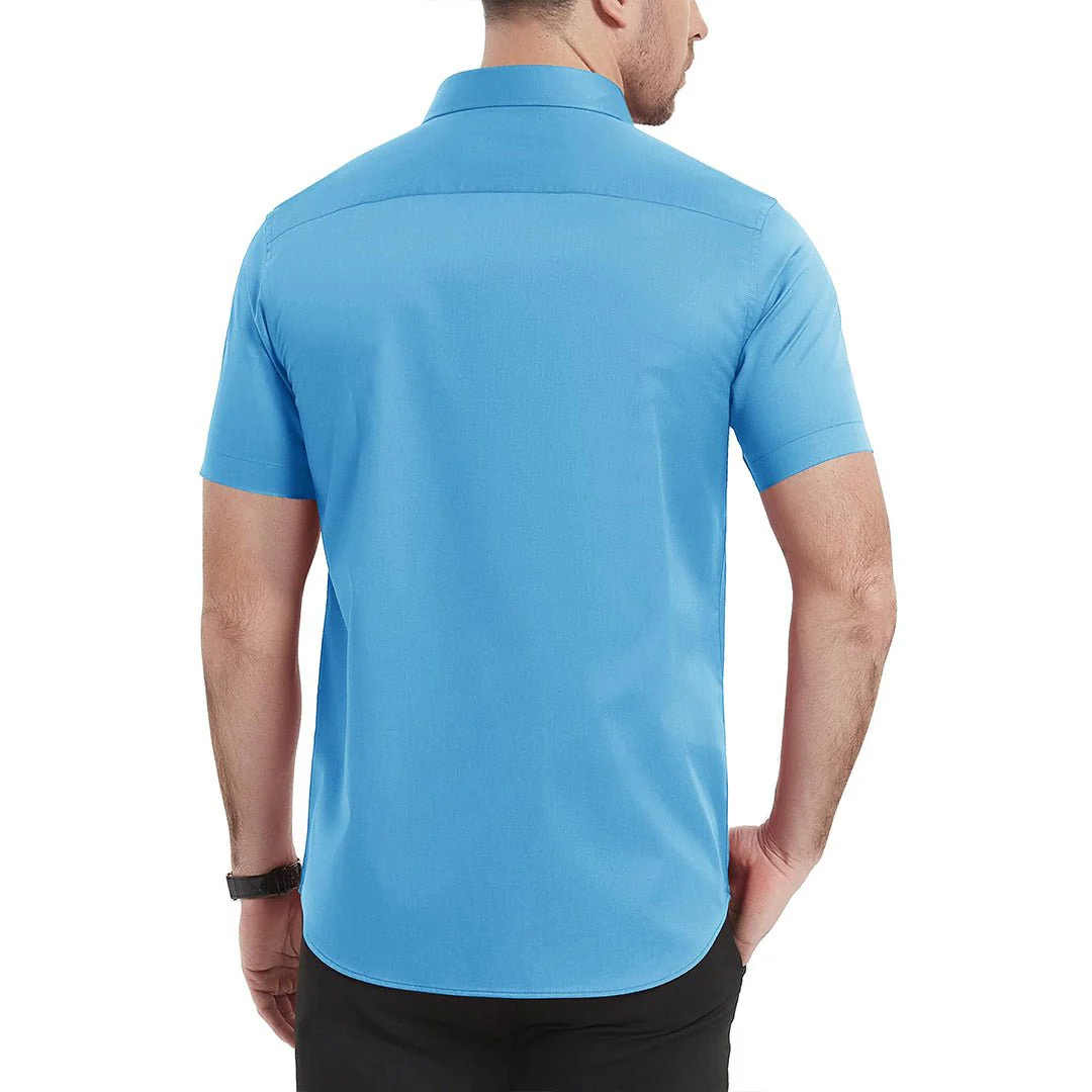 Men's Summer Casual Regular Fit Button Down Short Sleeve T-shirt