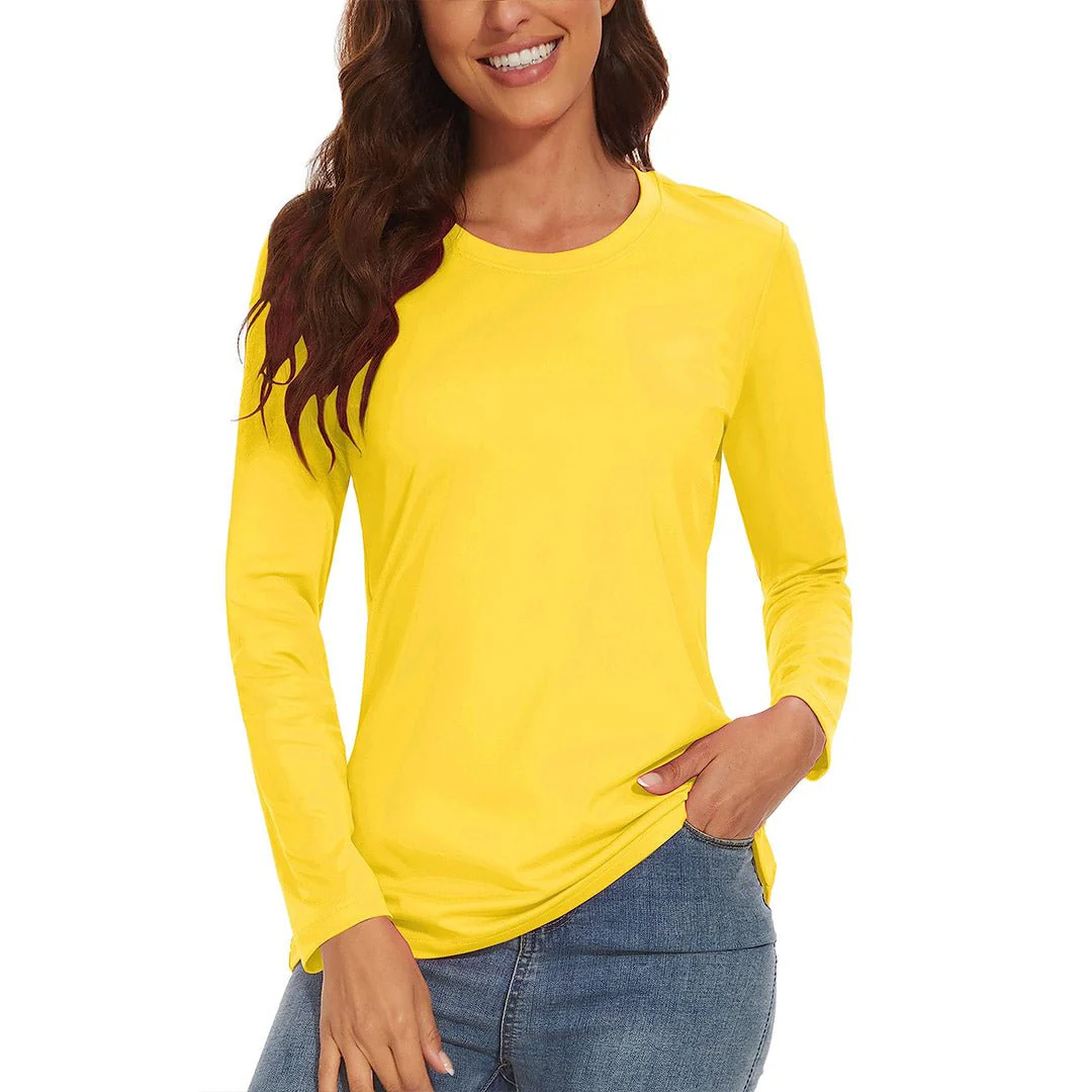 Women's UPF 80+ Quick Dry Crew Neck Long Sleeve T-Shirts