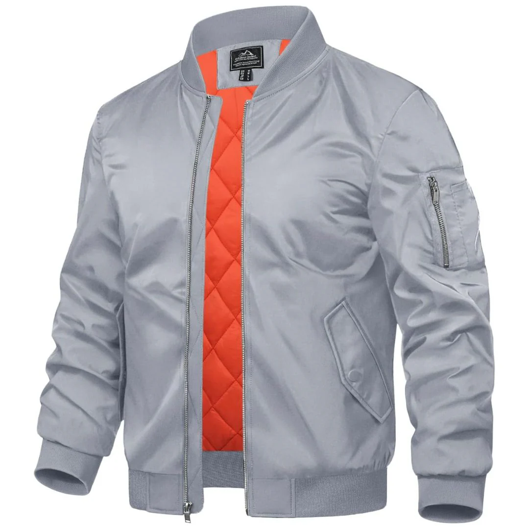 Men's Bomber Jacket Windbreaker Thermal Warm Winter Padded Coats