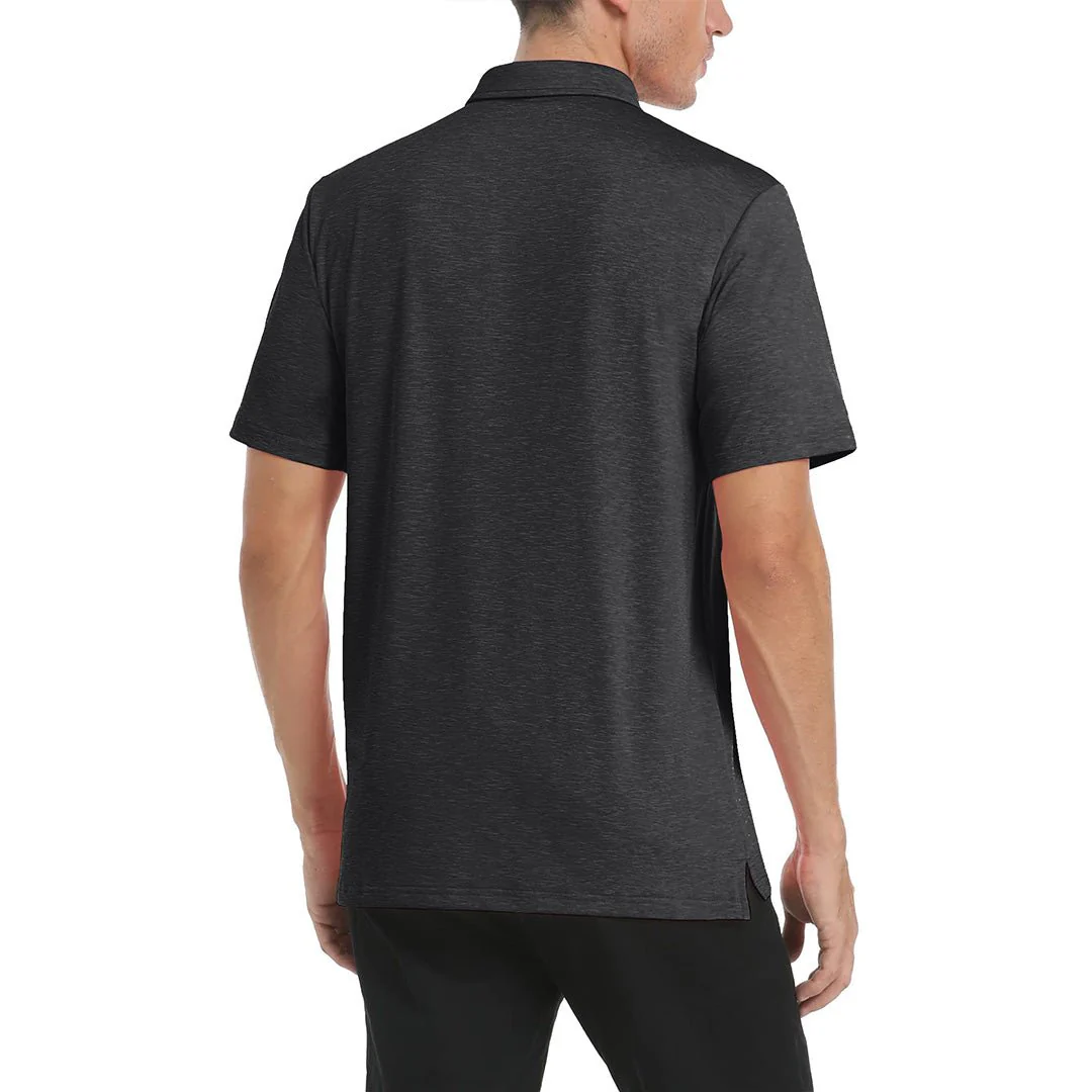 Men's Polo Quick Dry 3 Buttons T-Shirt with Pockets