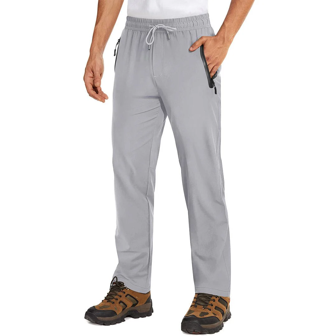 Men's Lightweight Hiking Pants Quick Dry Running Sweatpants With Zipper Pockets