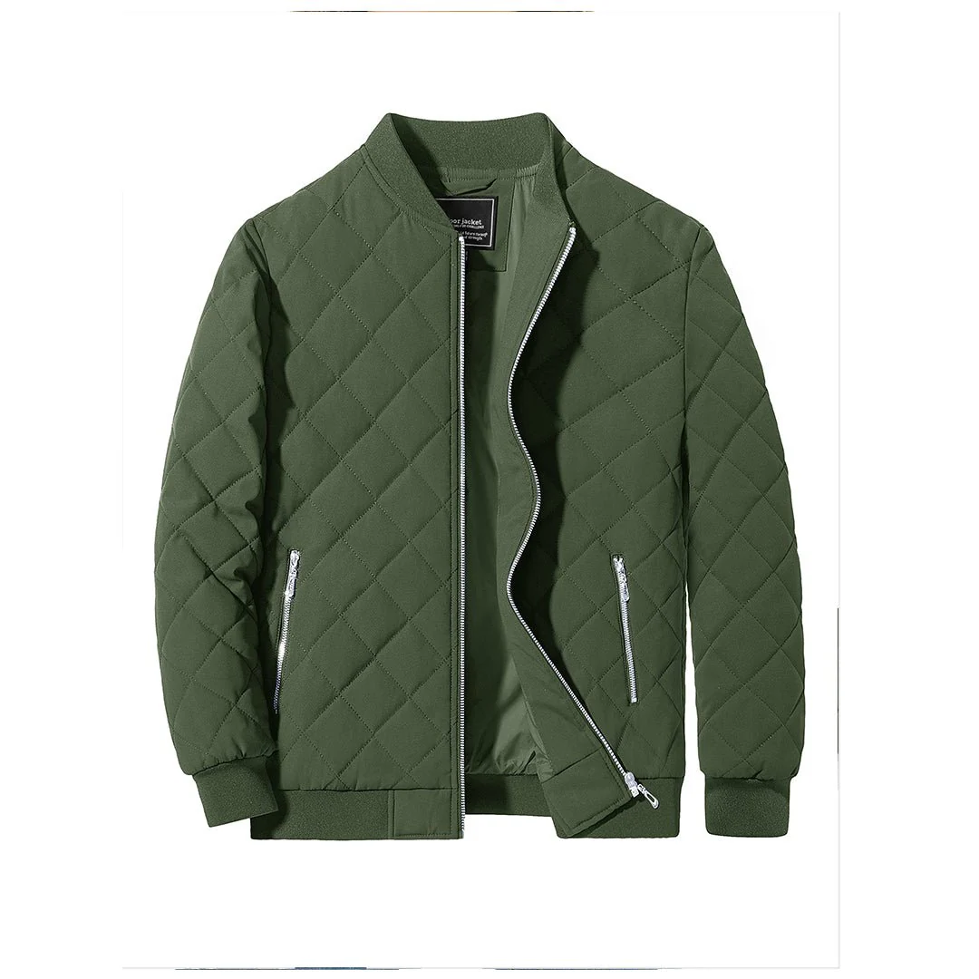 Women's Diamond Quilted Jackets Lightweight Casual Bomber Jacket