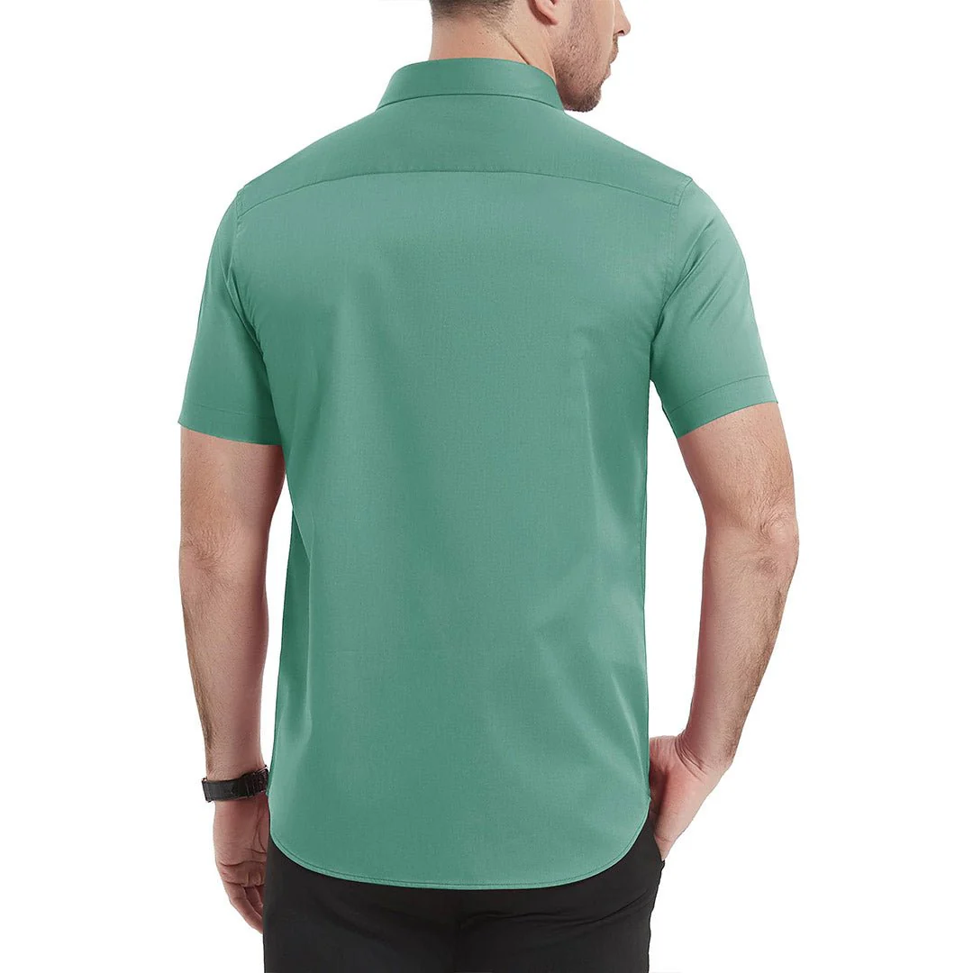 Men's Summer Casual Regular Fit Button Down Short Sleeve T-shirt