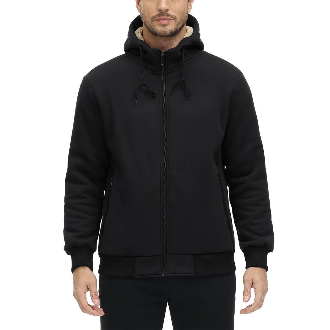 Men's Fleece Hoodie Jacket Windproof Winter Coats