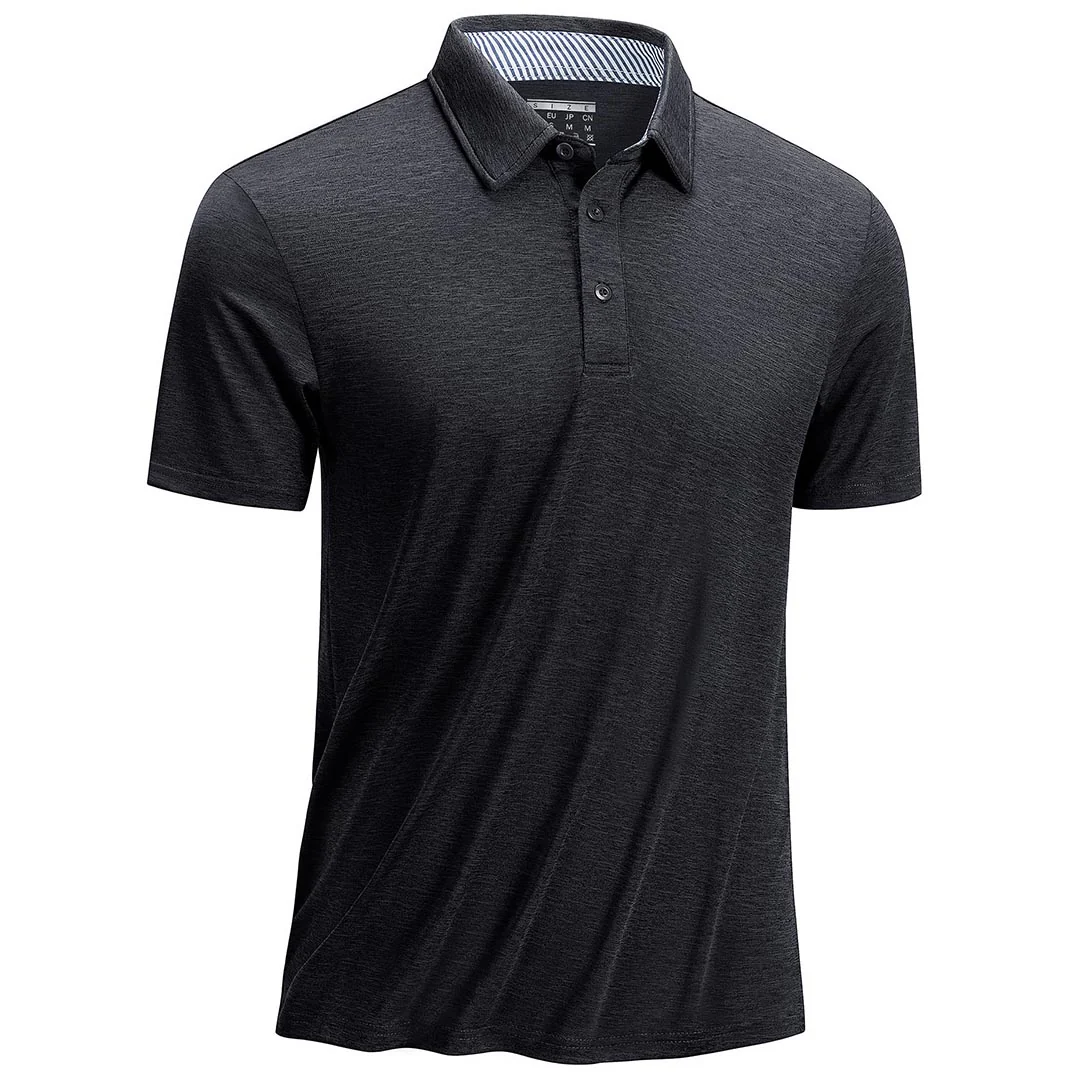 Men's Casual Polo Golf Shirts Quick Dry 3 Buttons