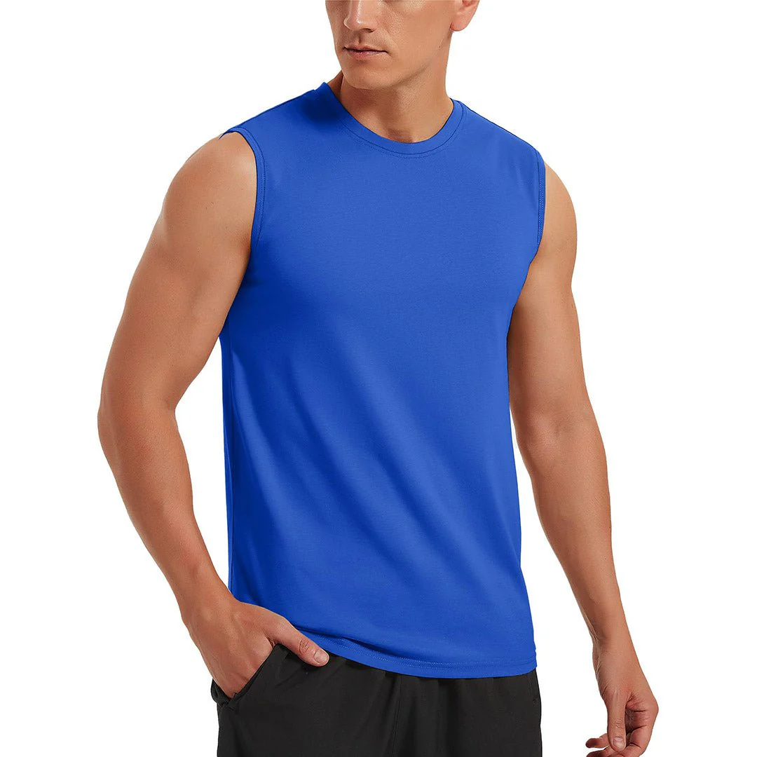 Men's Bodybuilding Tank Tops Cotton Workout T-Shirts