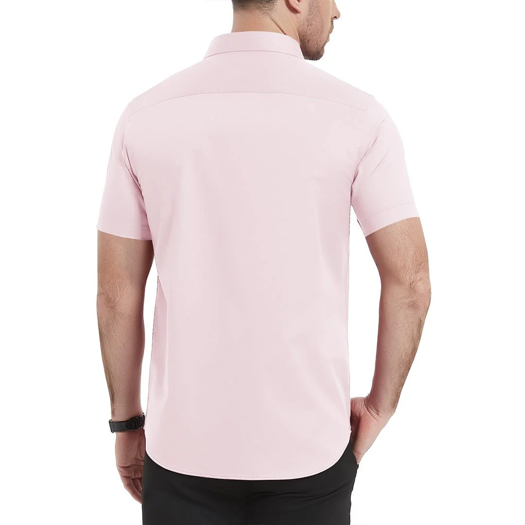 Men's Summer Casual Regular Fit Button Down Short Sleeve T-shirt