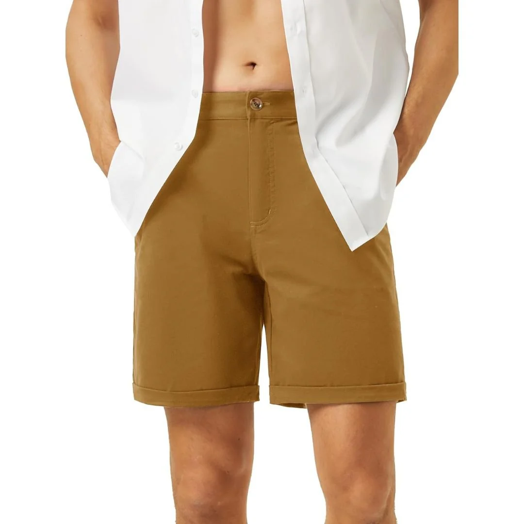 Men's Classic Stretch Chino Shorts with Pockets