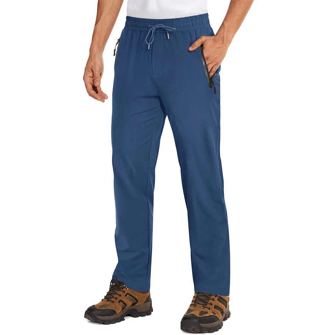 Men's Lightweight Hiking Pants Quick Dry Running Sweatpants With Zipper Pockets
