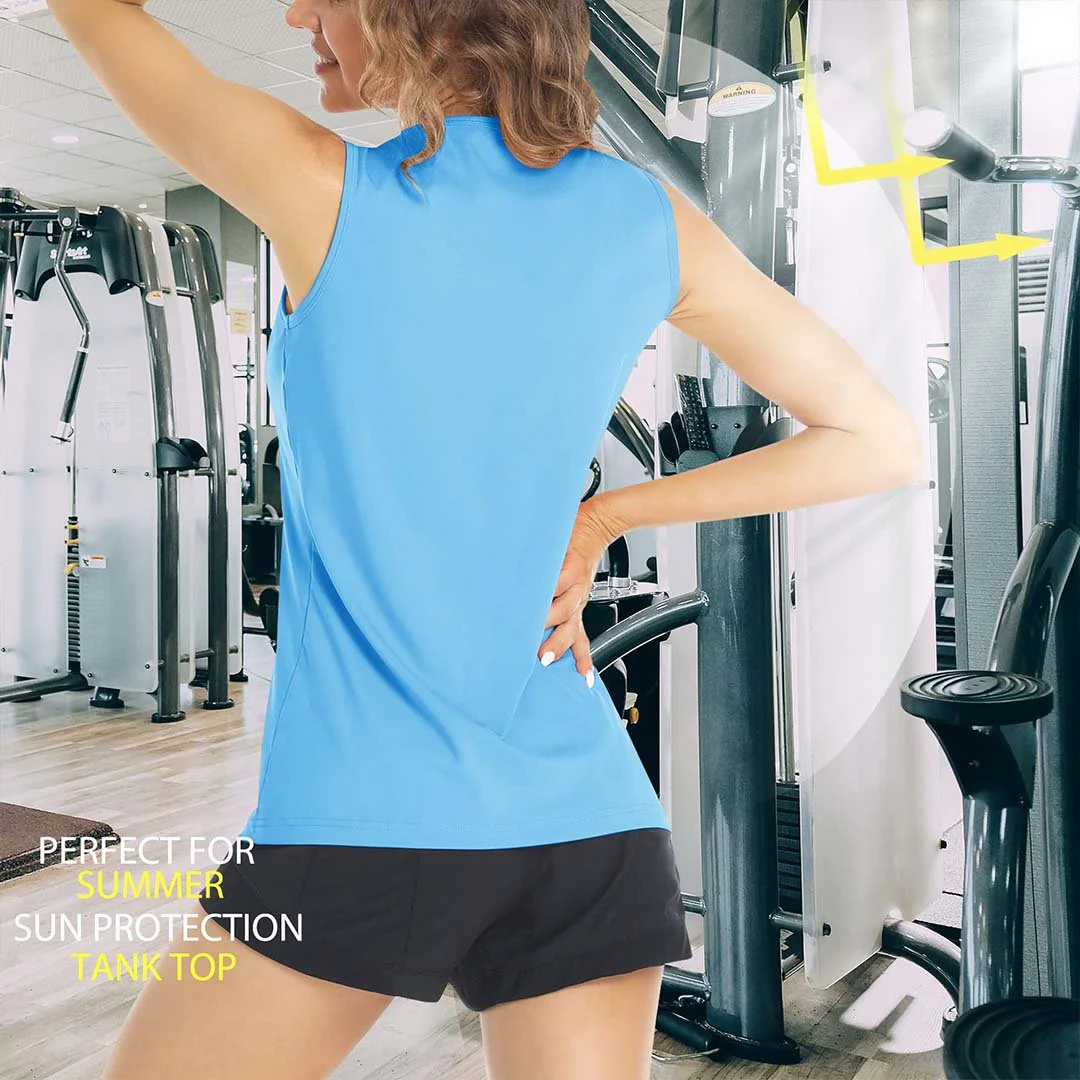 Women's Quick Dry Sun Protection UPF 80+ Running Yoga Tank Tops