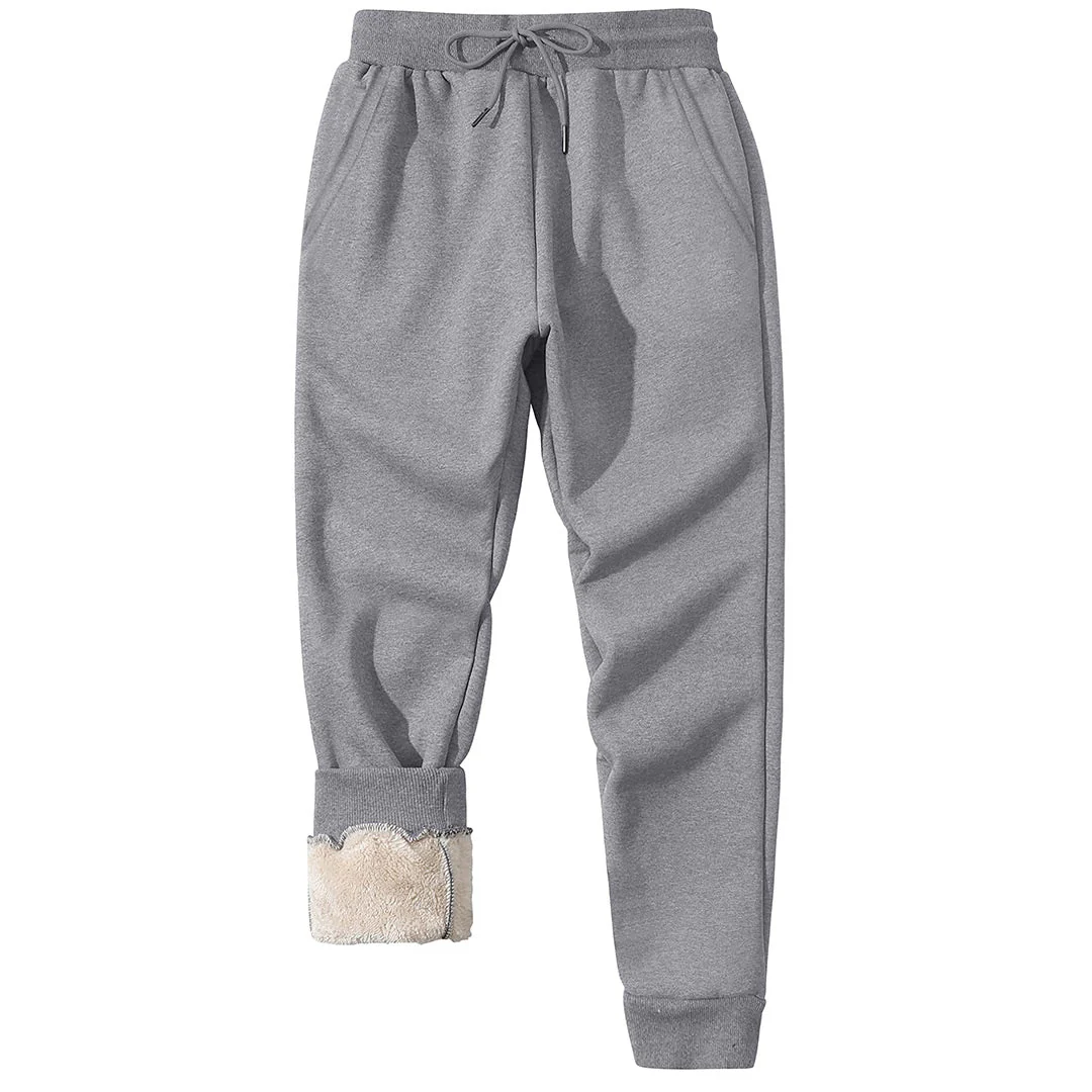 Men's Winter Long Fleece Lined Jogging With Pockets Sweatpants