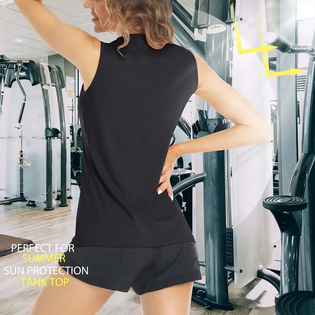 Women's Quick Dry Sun Protection UPF 80+ Running Yoga Tank Tops