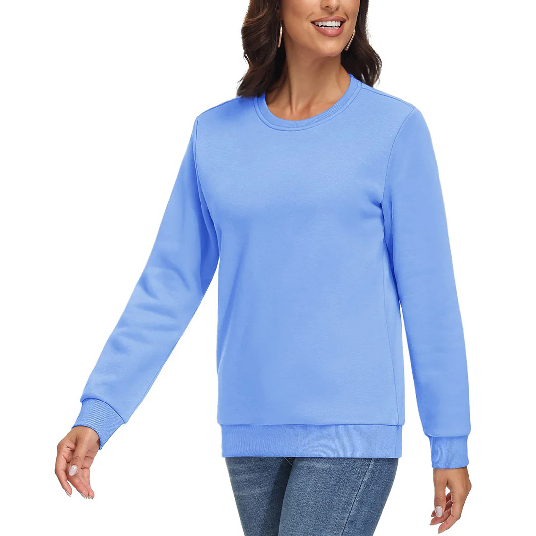 Women's Fleece-Lined Crewneck Casual Sweatshirts