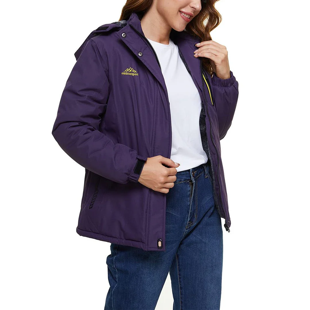 Women's Skiing Jacket Water-Resistant Windbreaker SoftShell Hooded Coats