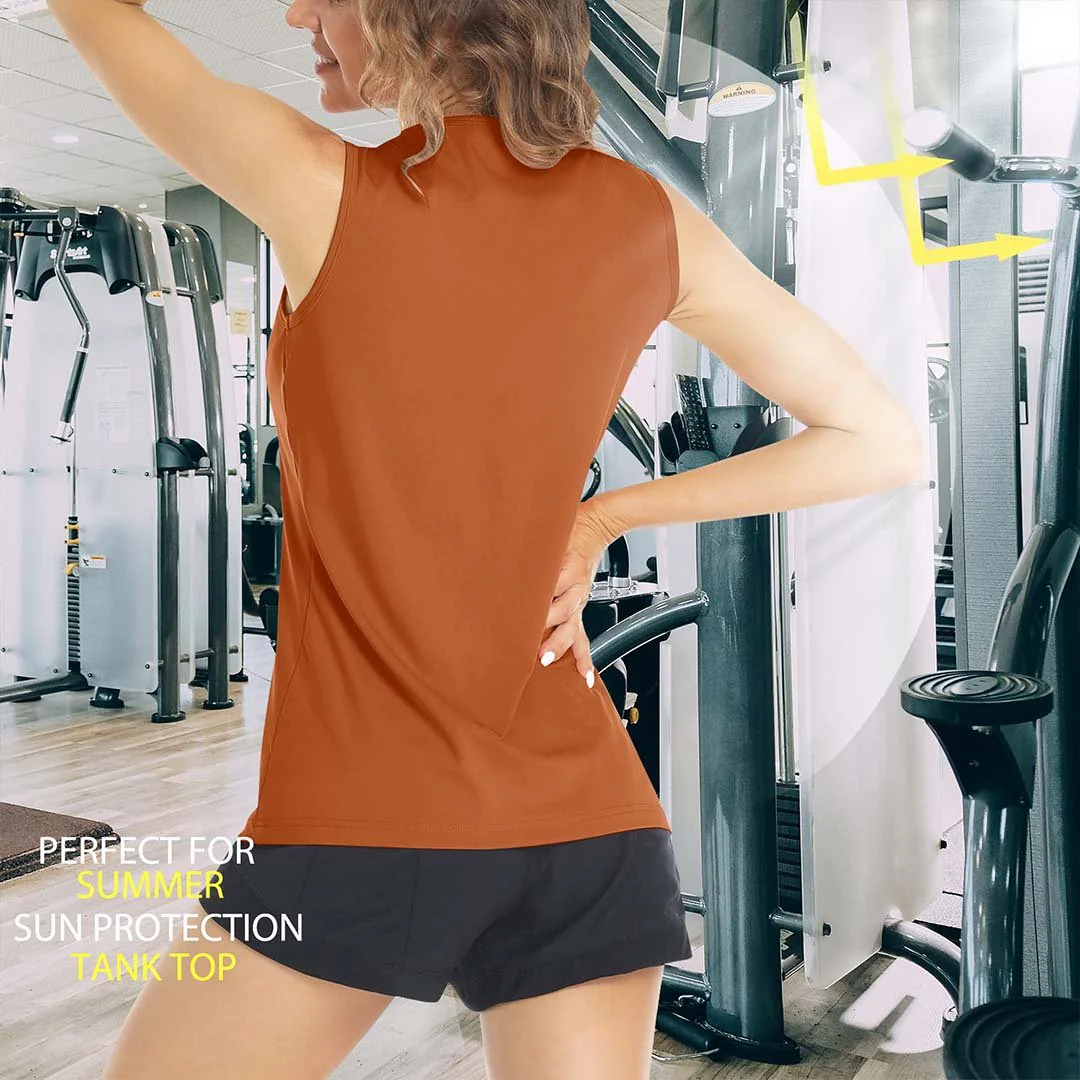 Women's Quick Dry Sun Protection UPF 80+ Running Yoga Tank Tops