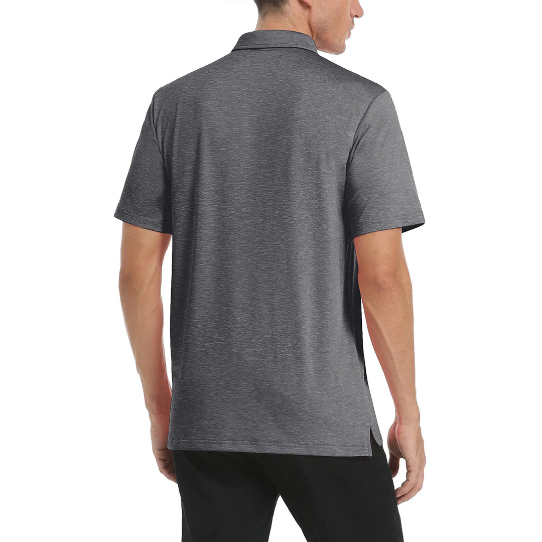 Men's Polo Quick Dry 3 Buttons T-Shirt with Pockets