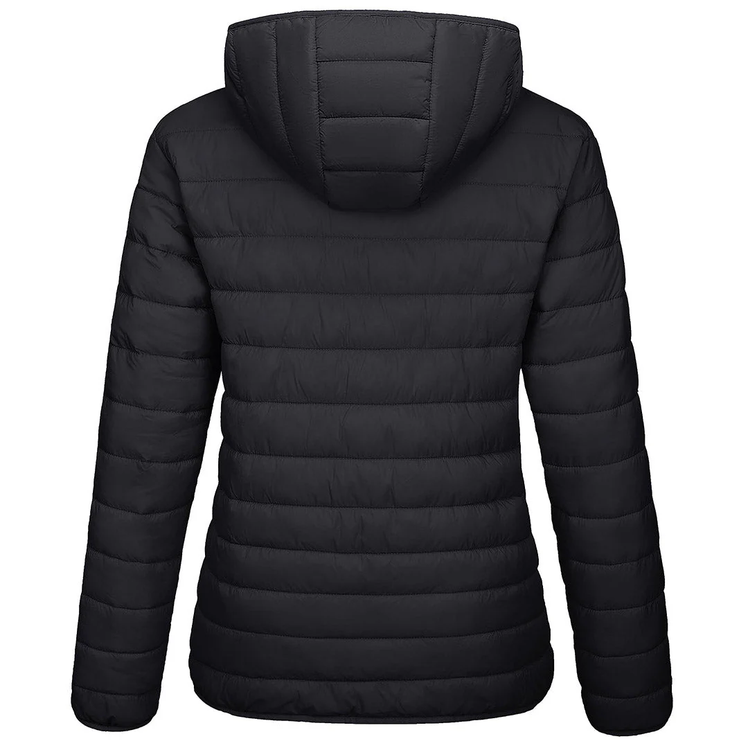 Women's Lightweight Puffer Full-zip Water-Resistant Winter Coat with Hood