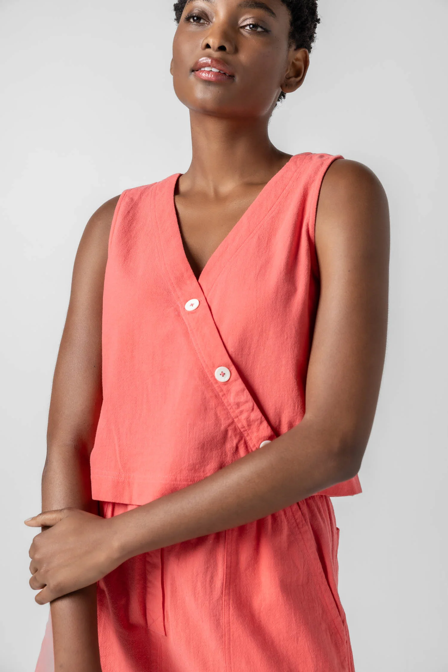 Cross Front Sleeveless Top