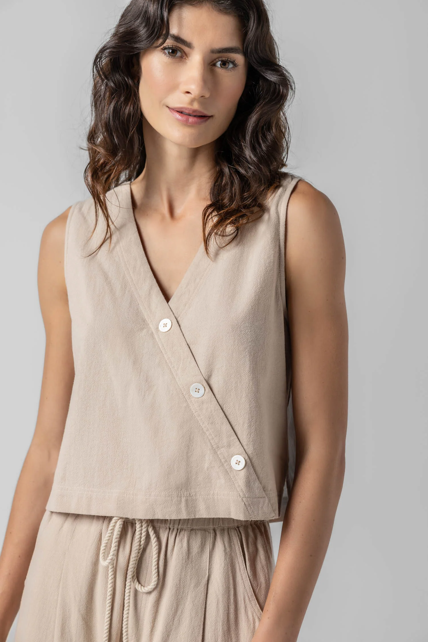 Cross Front Sleeveless Top