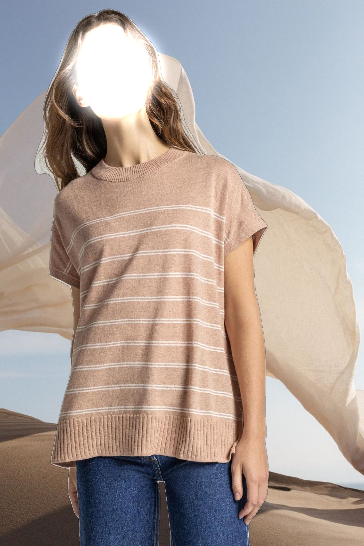 Striped Poncho Sweater