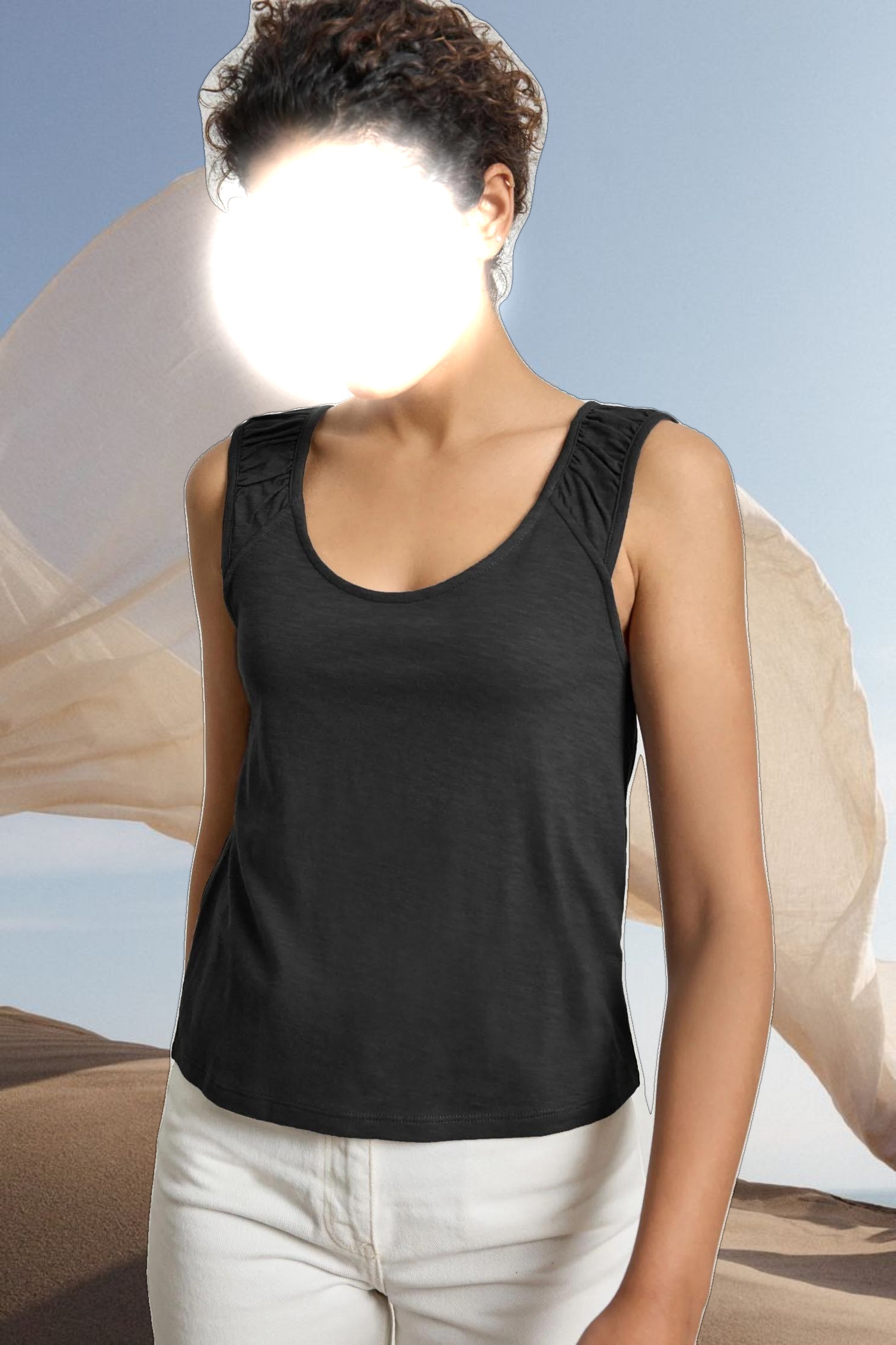 Shirred Strap Tank