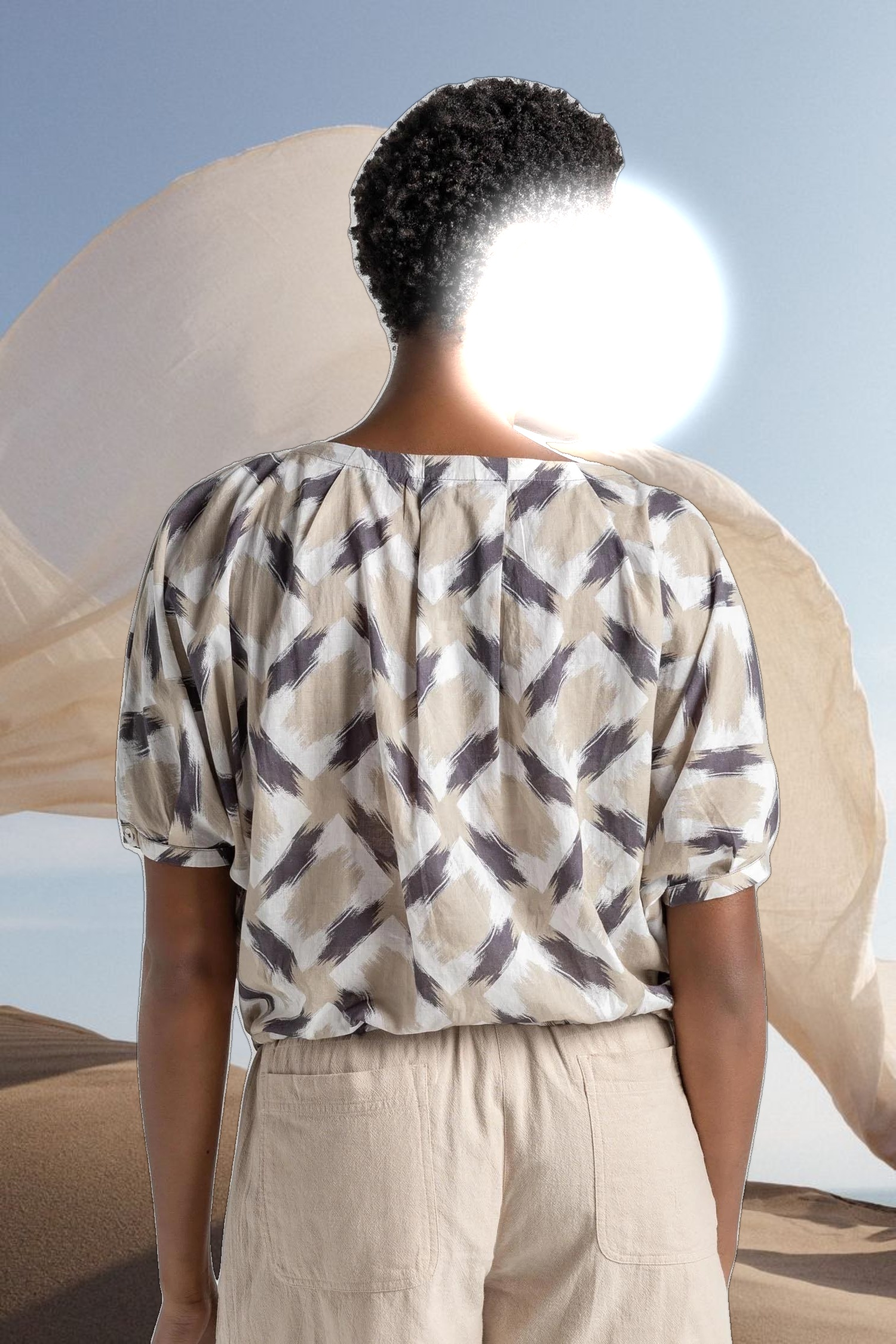 Short Sleeve Tie Waist Top