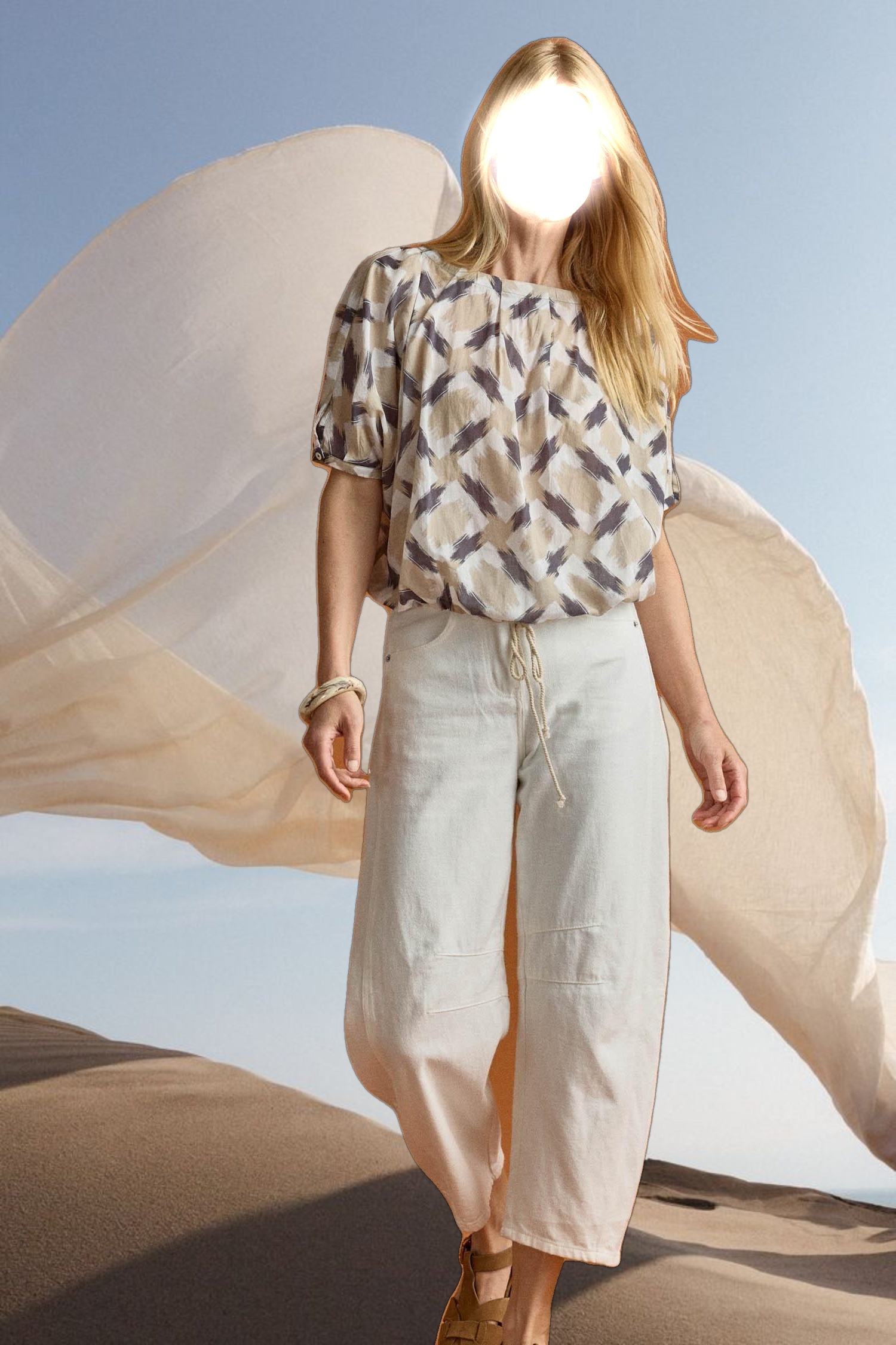 Short Sleeve Tie Waist Top