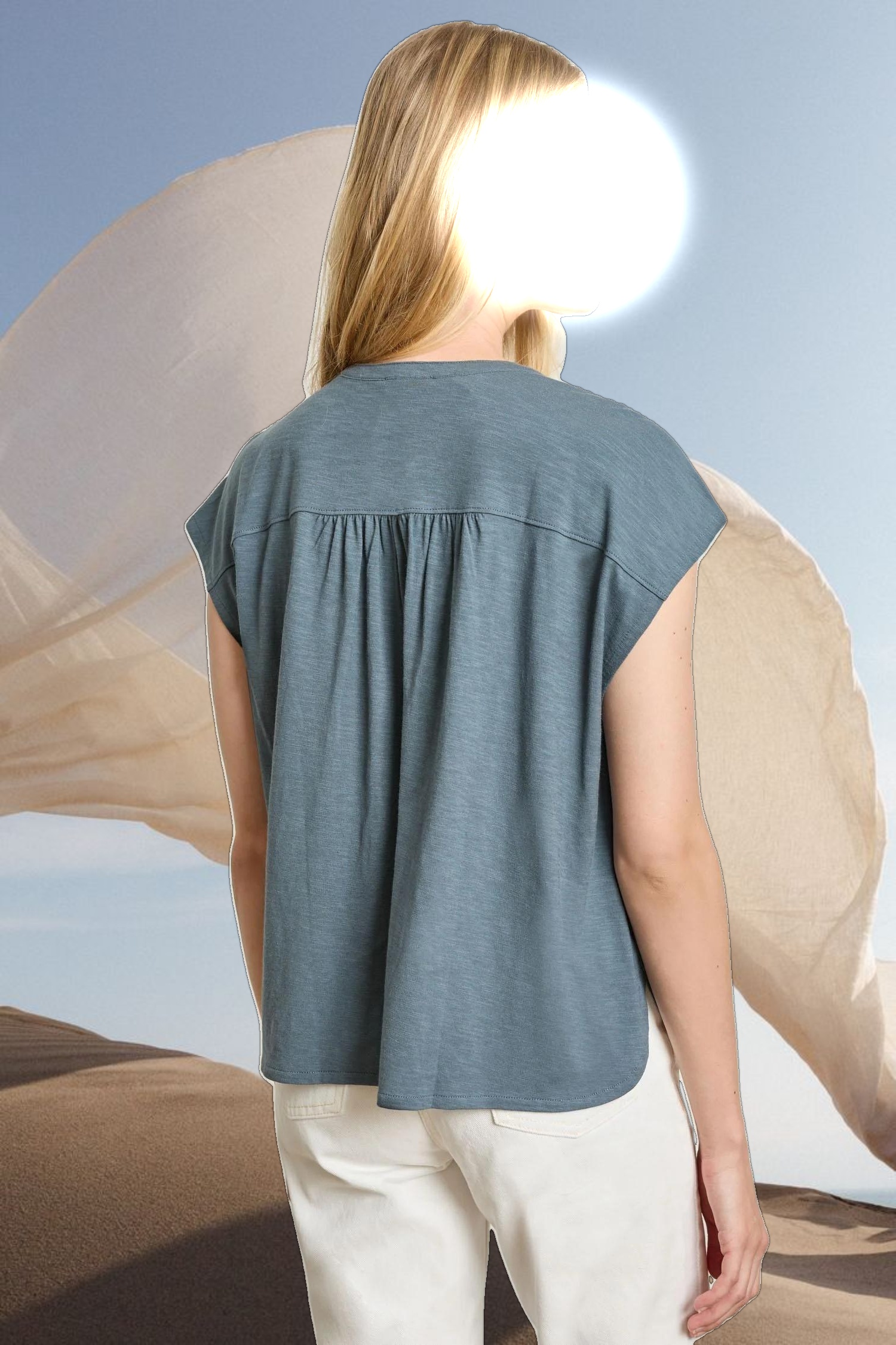 Relaxed Button Down Tee