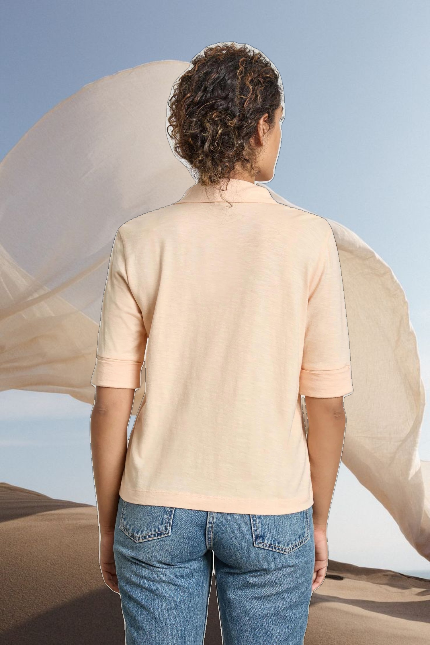 Elbow Sleeve Collared Tee