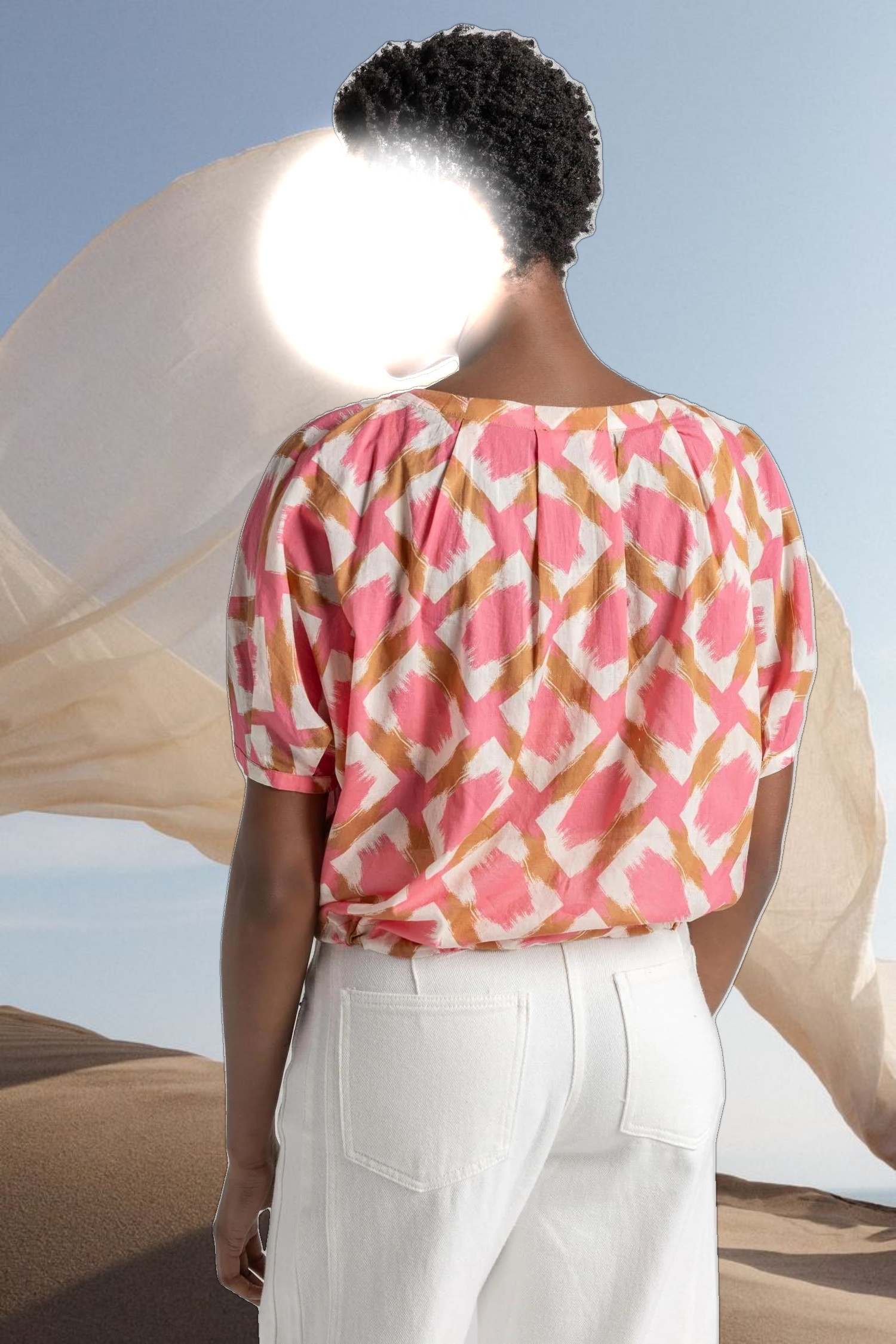 Short Sleeve Tie Waist Top