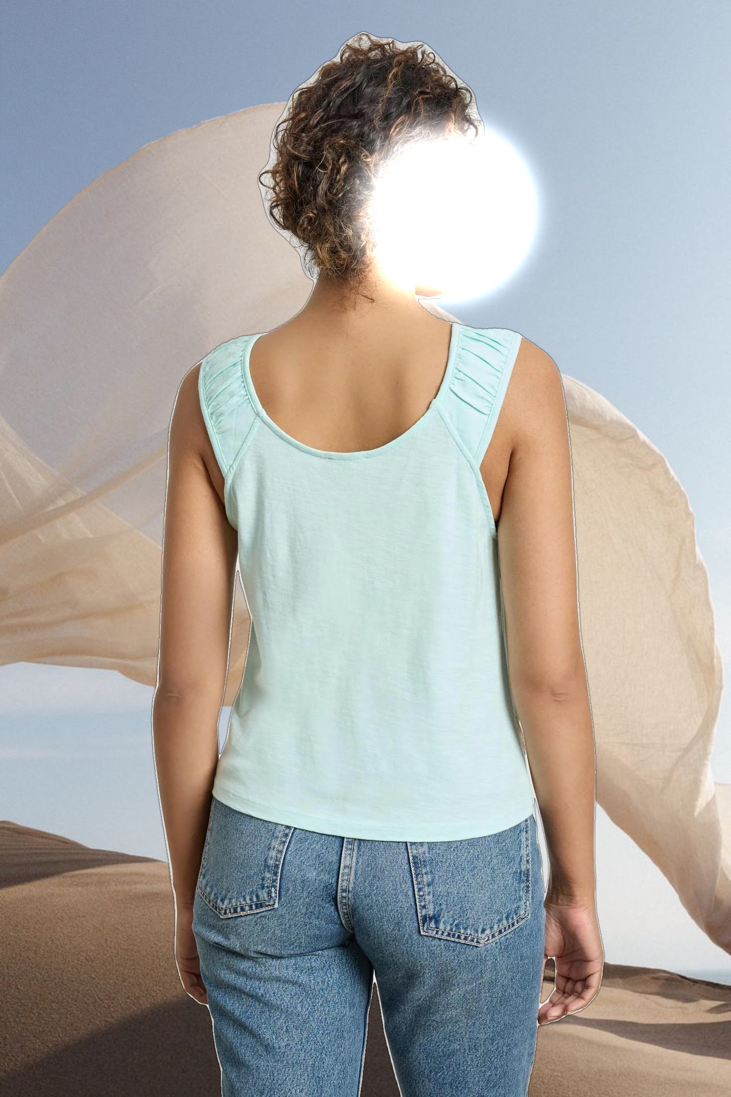 Shirred Strap Tank