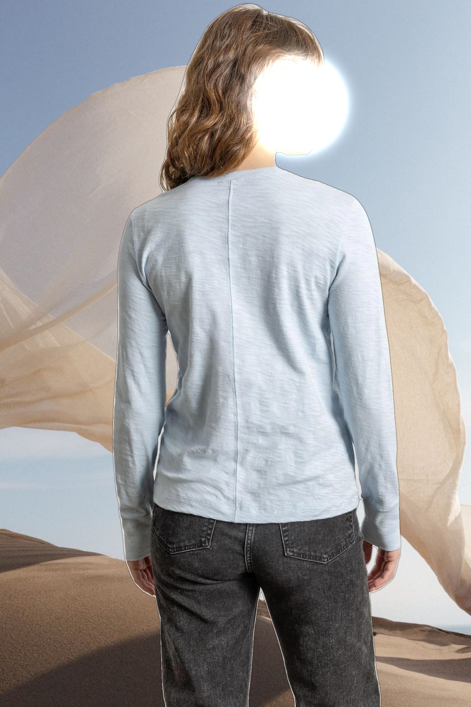 Long Sleeve Ribbed Cuff Crewneck