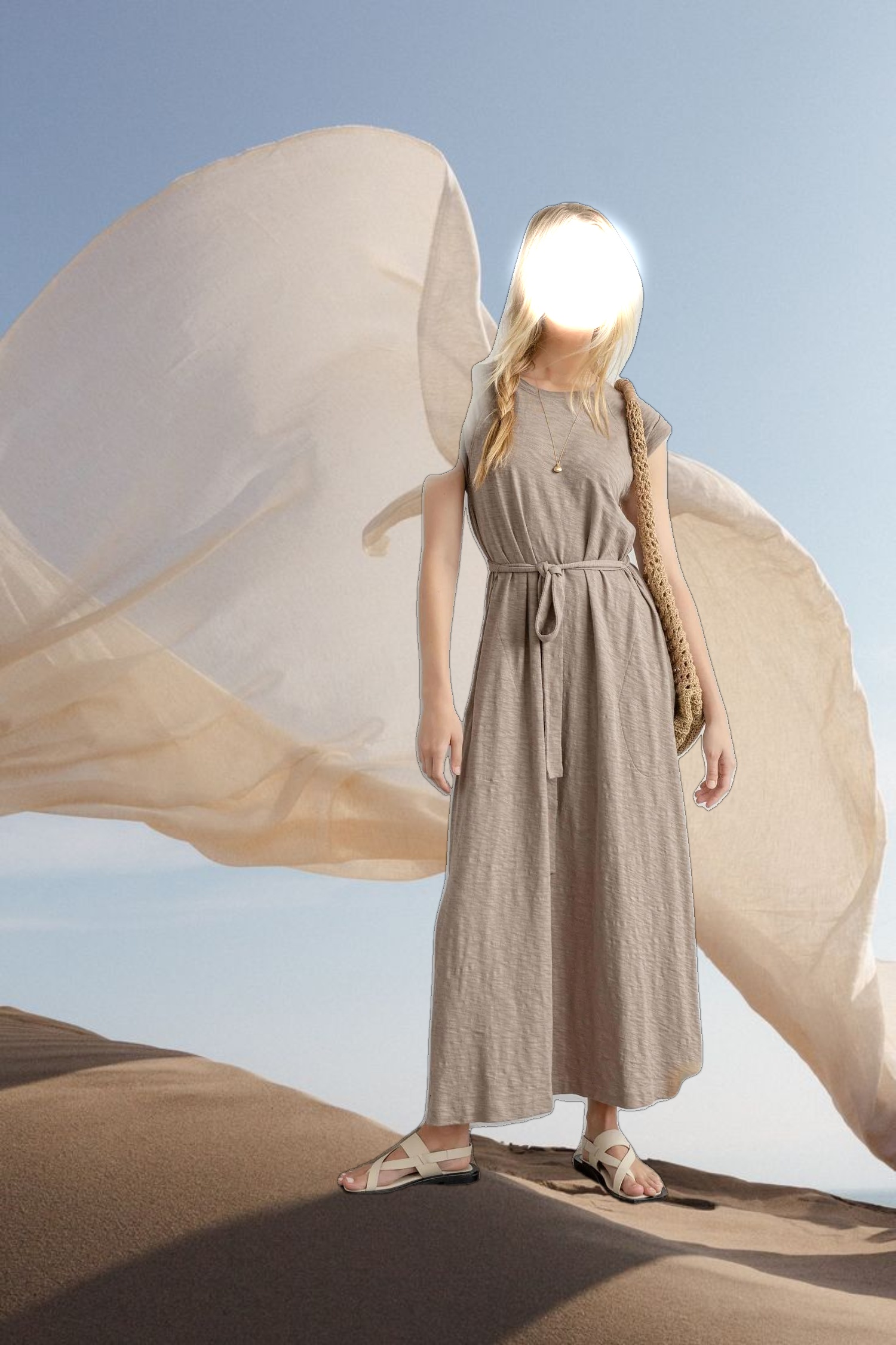 Saddle Sleeve Maxi Dress