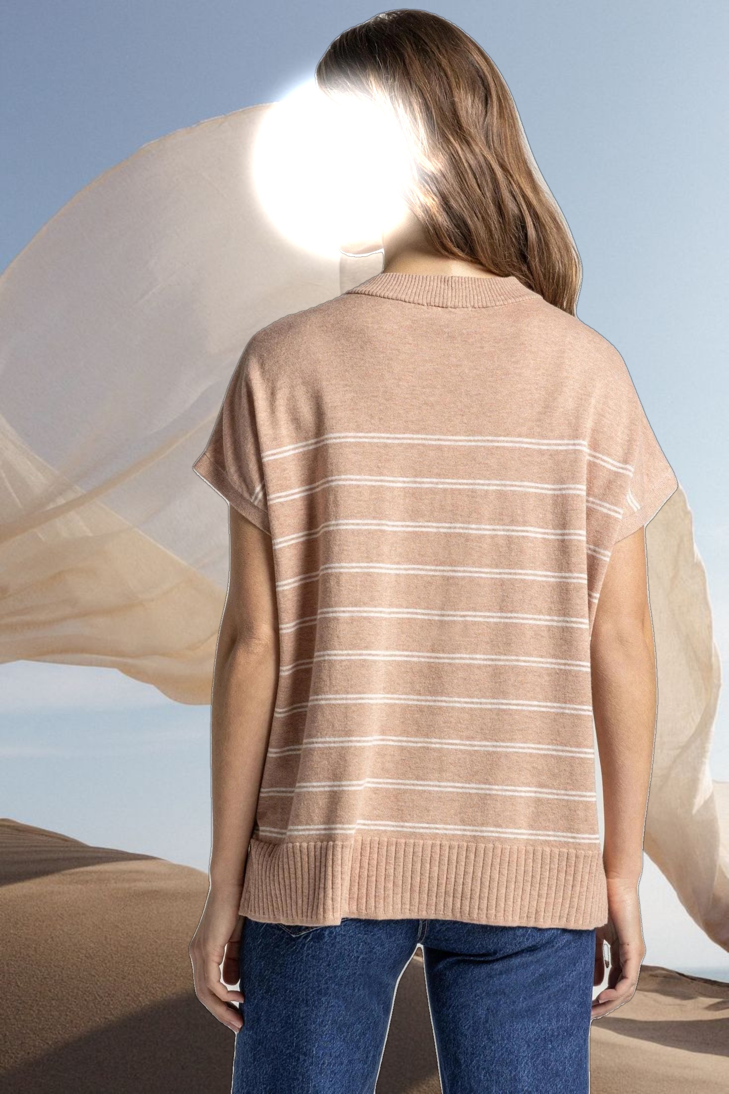 Striped Poncho Sweater