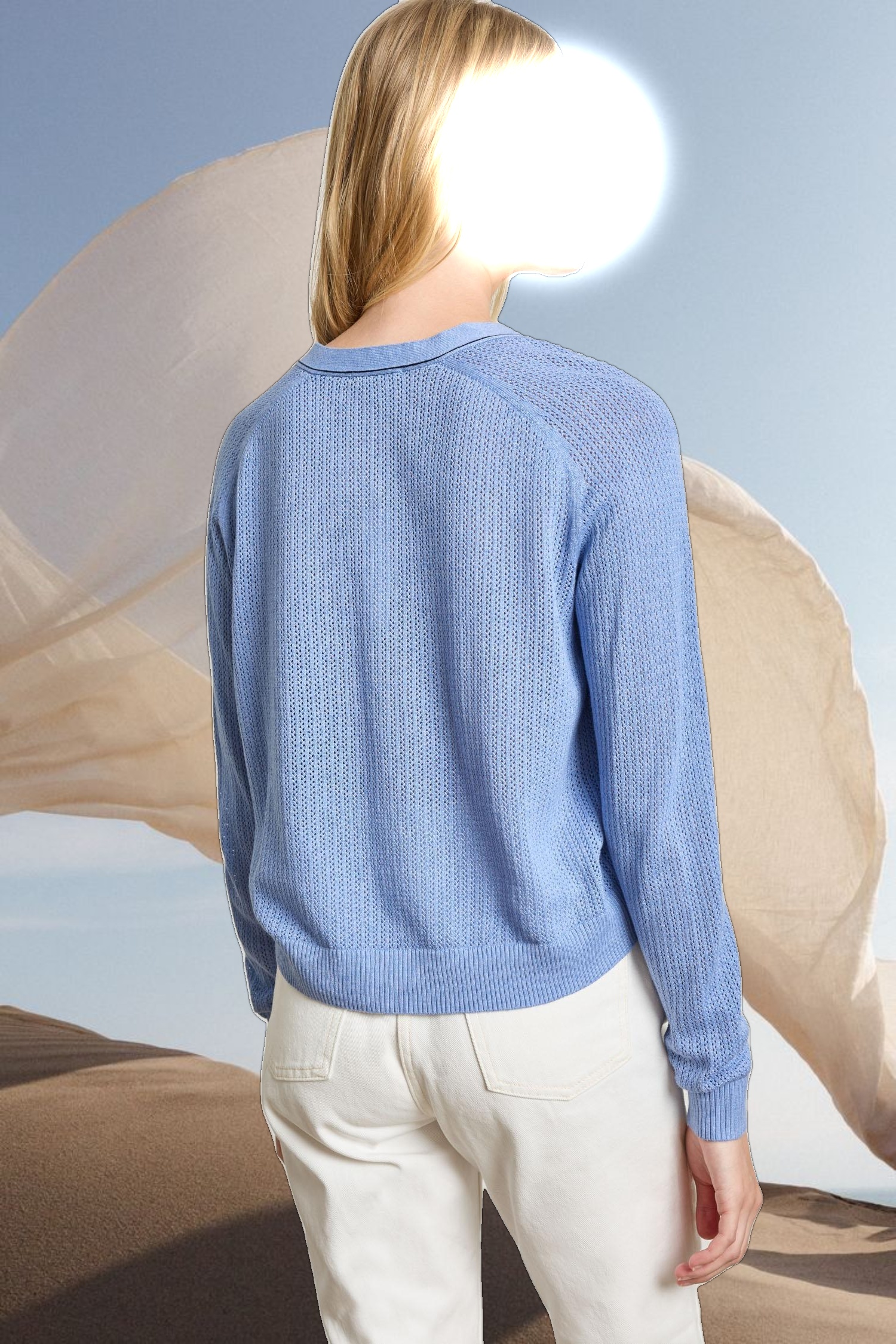 Saddle Sleeve V-Neck Cardigan