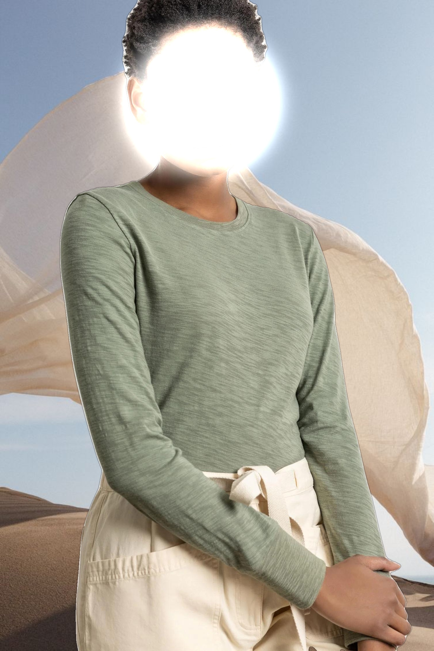 Long Sleeve Ribbed Cuff Crewneck