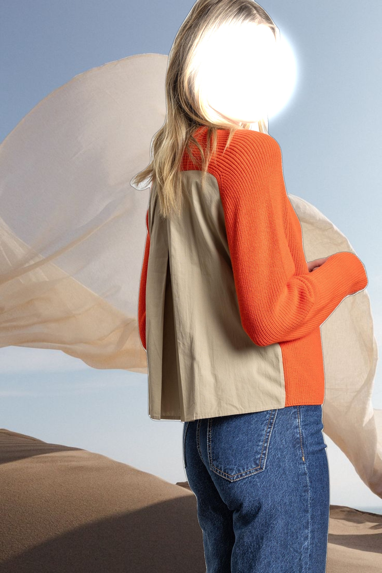 Mixed Media Raglan Sweater