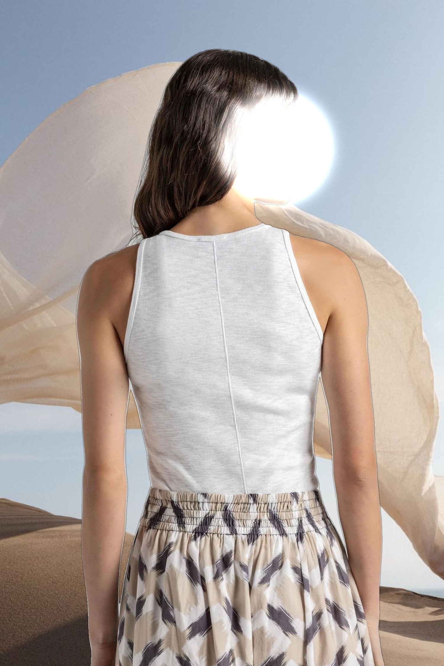 Striped High Neck Tank