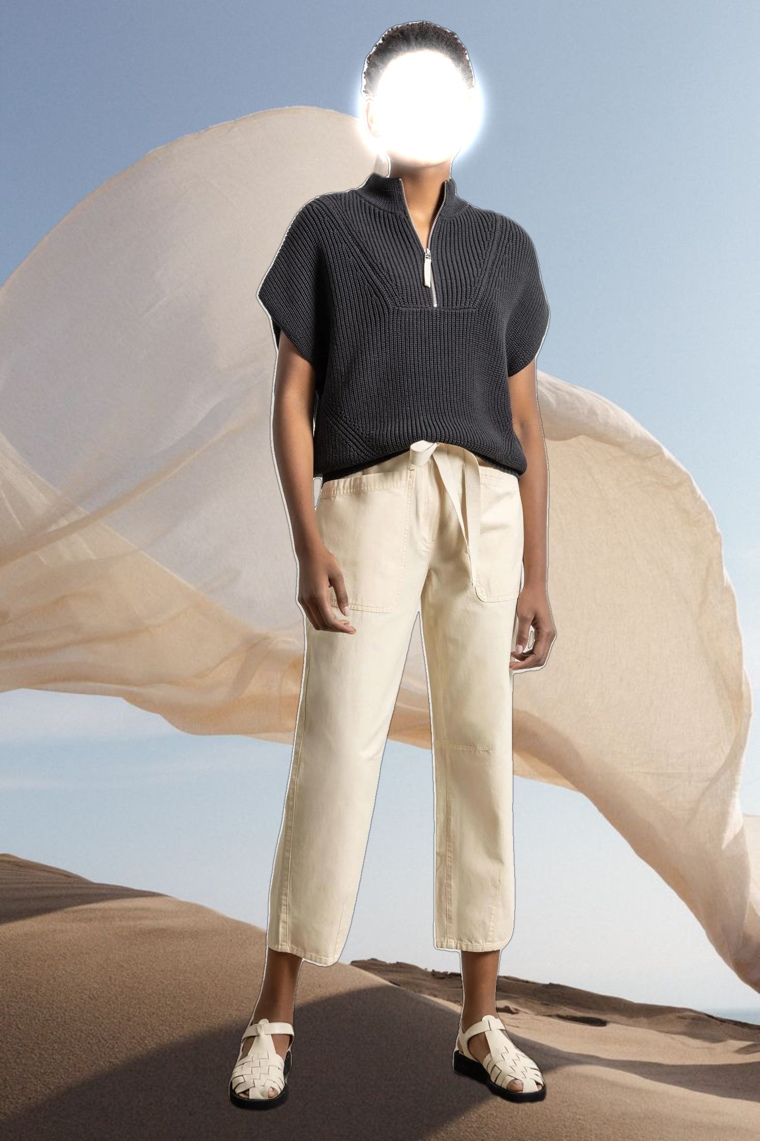 Tie Waist Barrel Pant