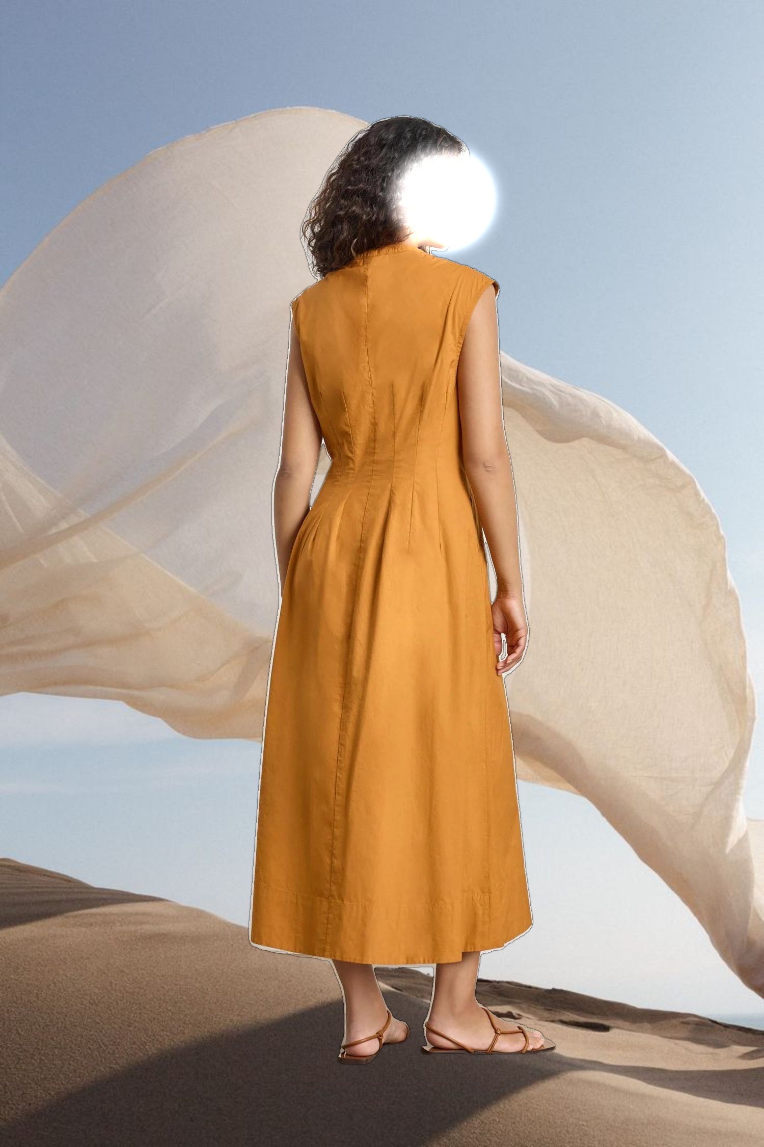Sleeveless Seamed Maxi Dress