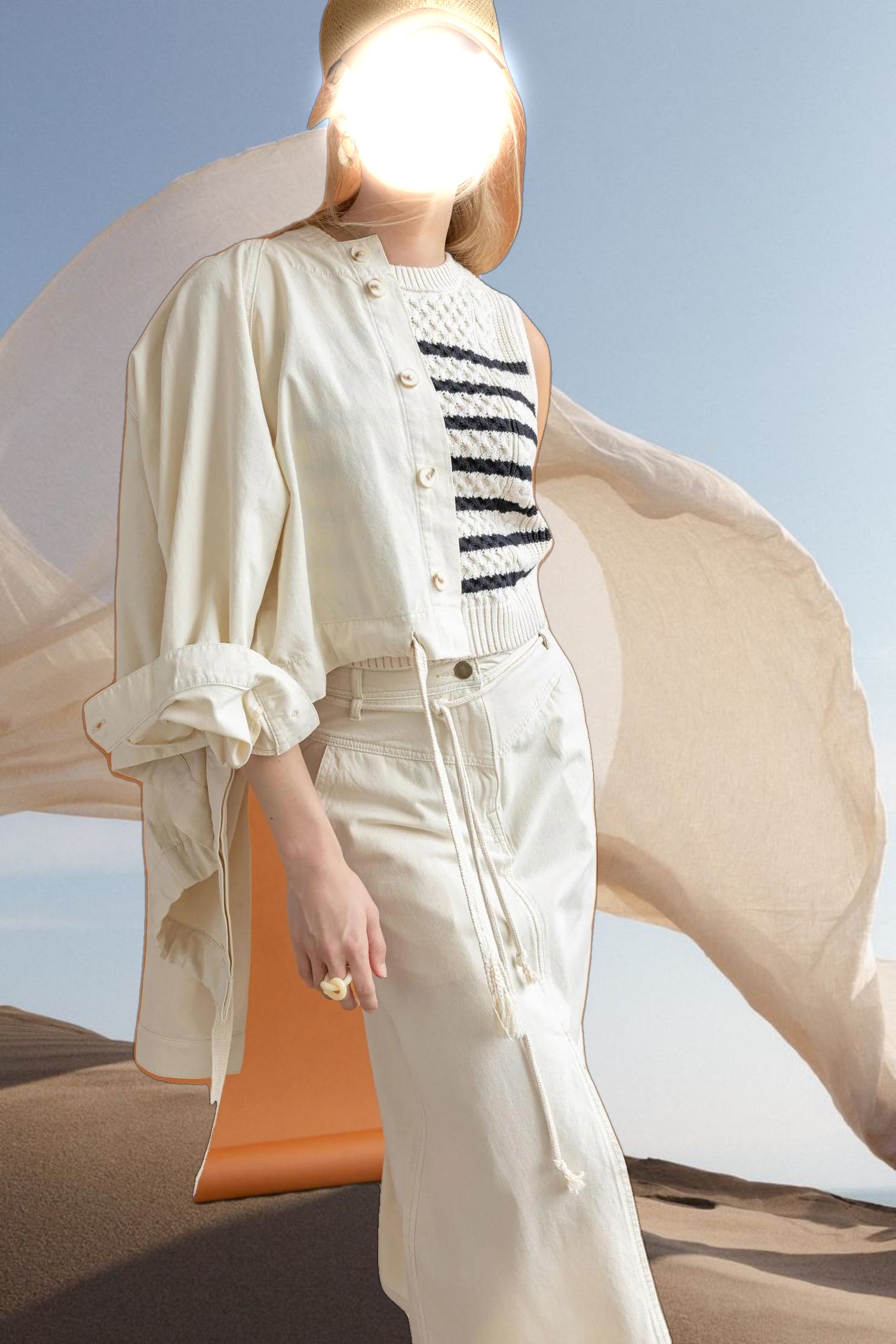 Yoke Waist Maxi Skirt