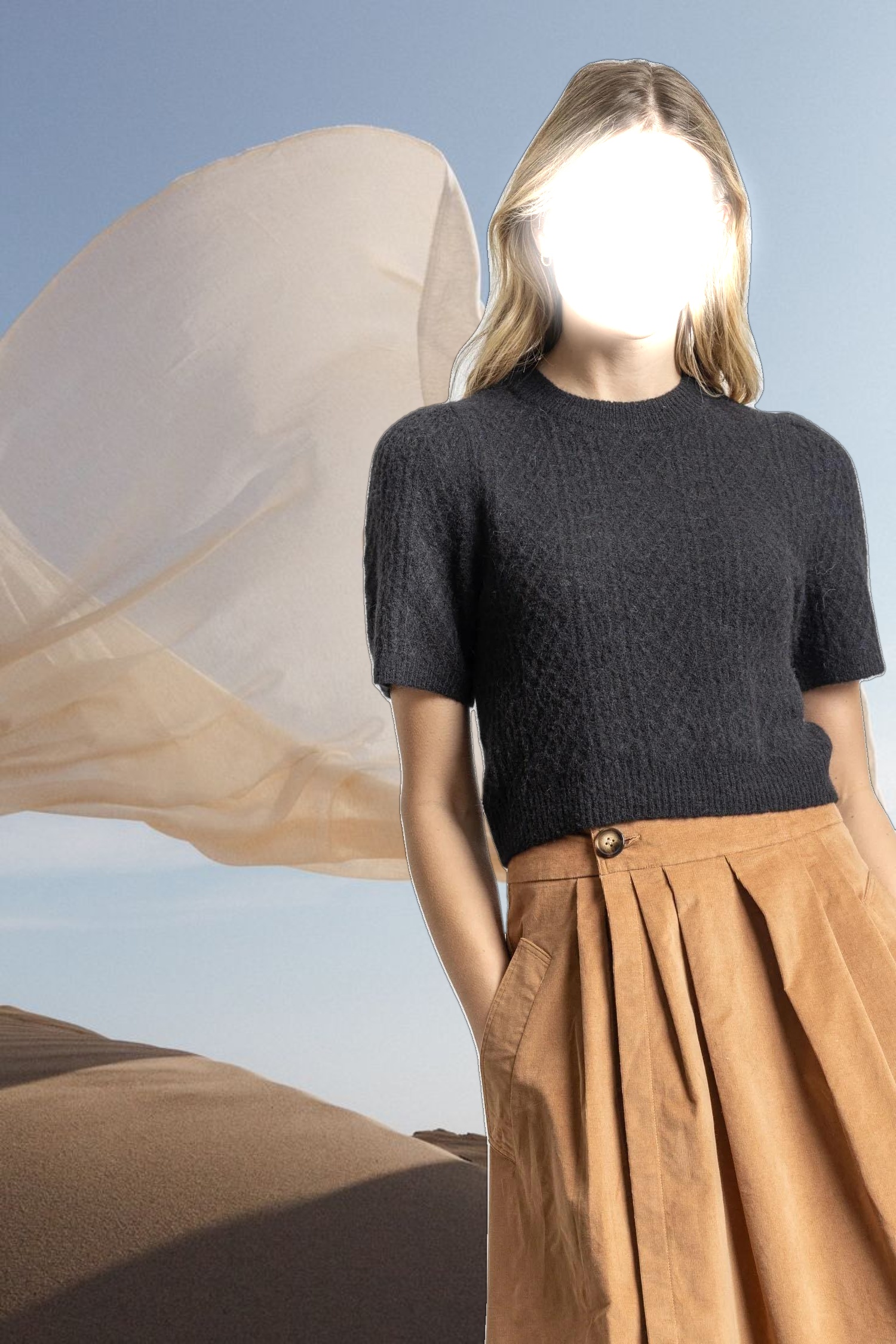 Cropped Cable Sweater