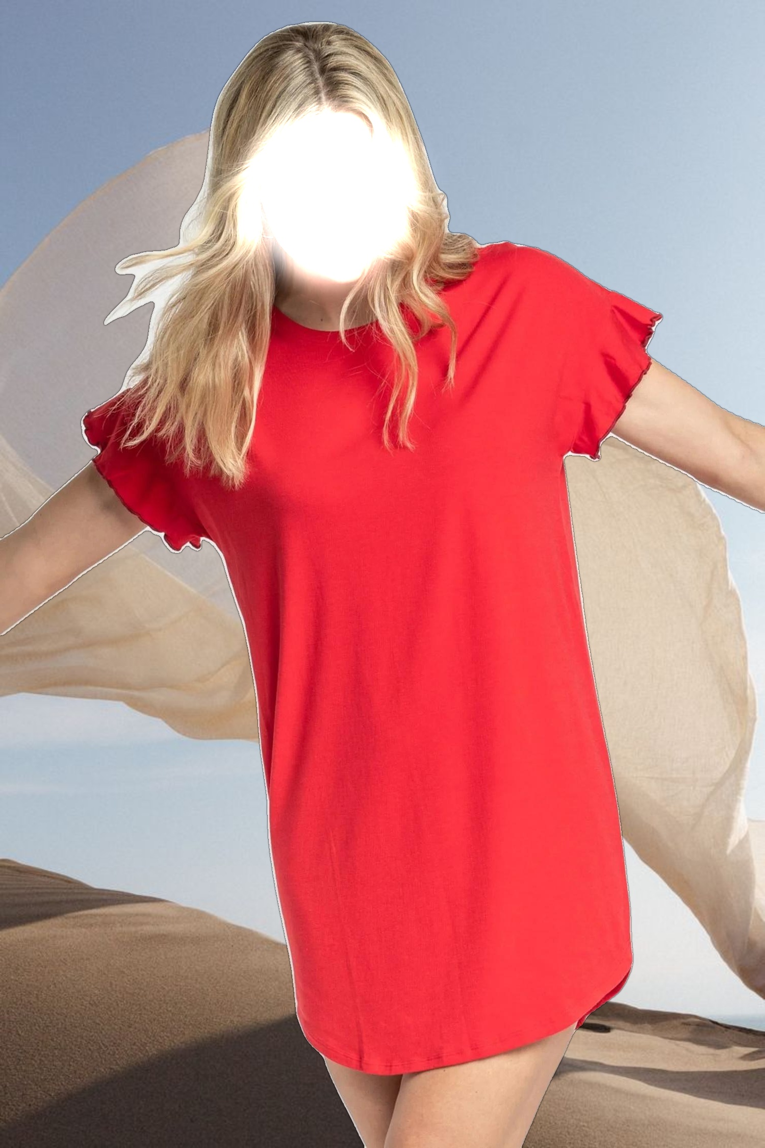 Flutter Sleeve Sleep Dress