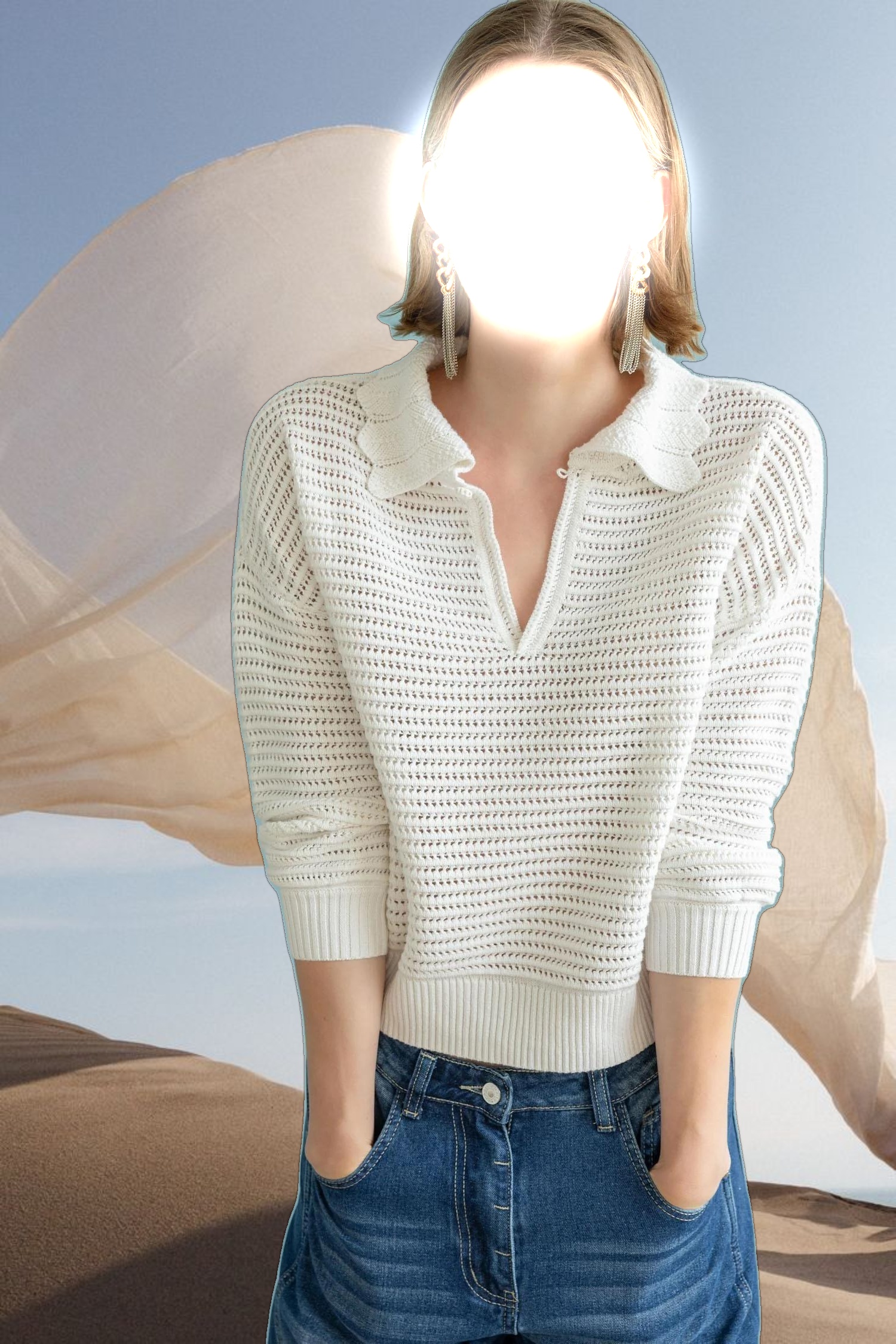 Scalloped Collar Sweater