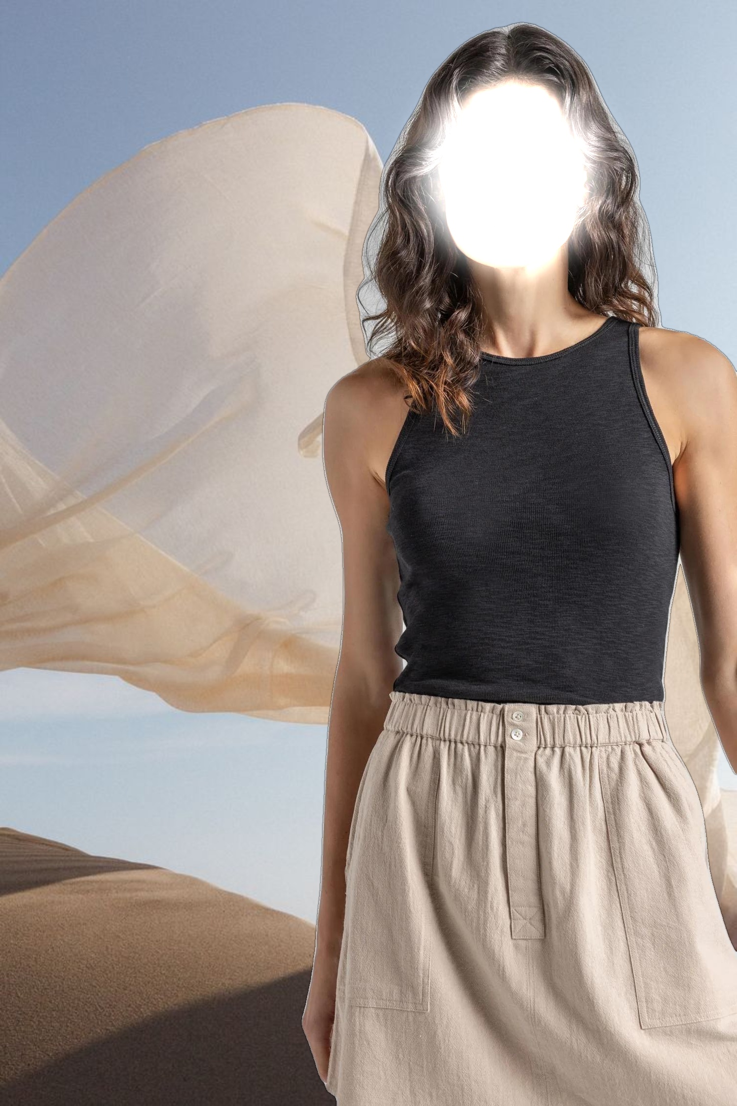 Striped High Neck Tank