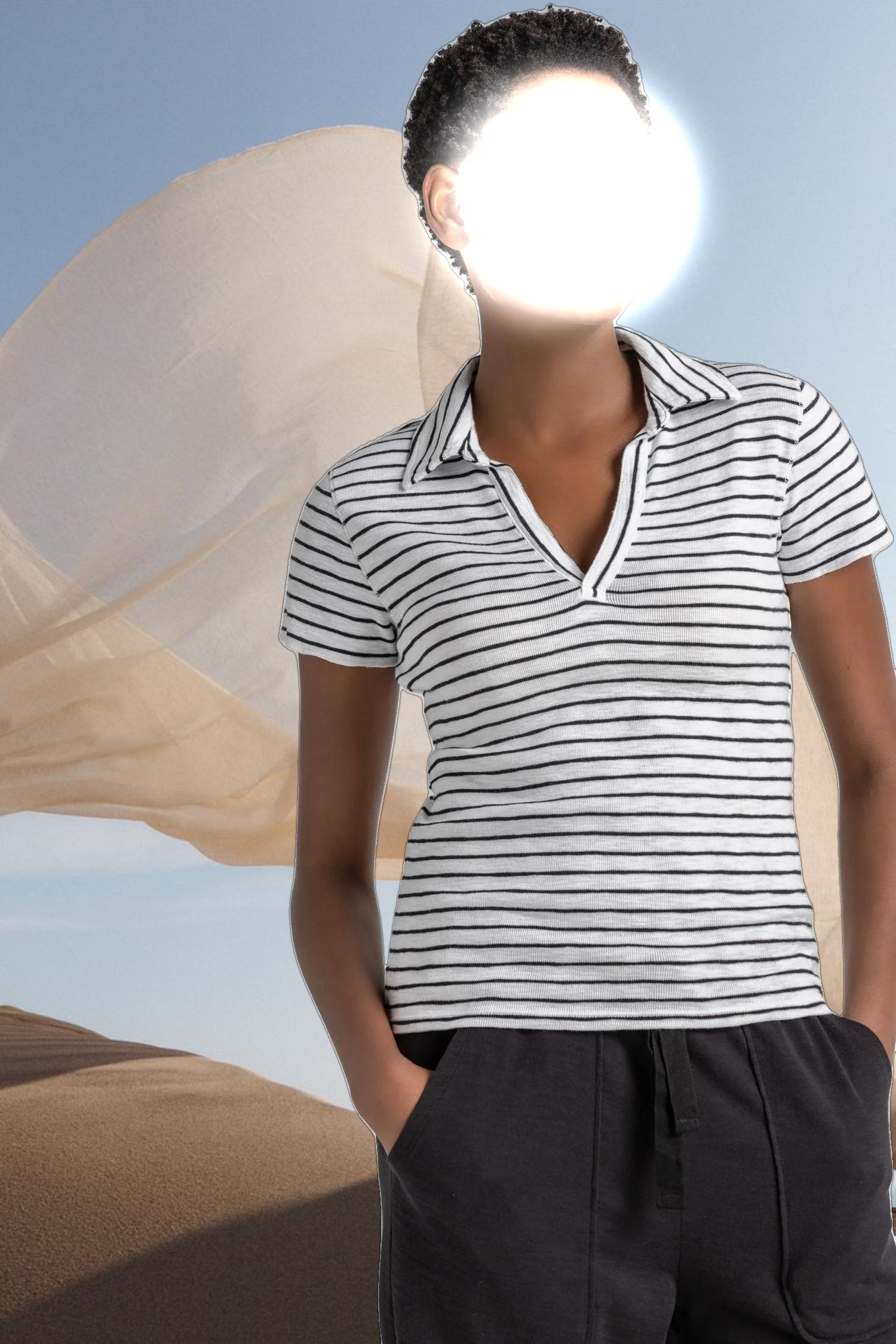 Striped Polo Tee